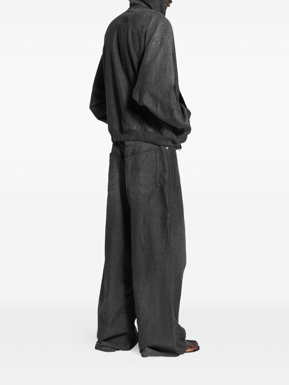 Balenciaga Men's Comfortable Fit Baggy Trompe L'oeil Jeans