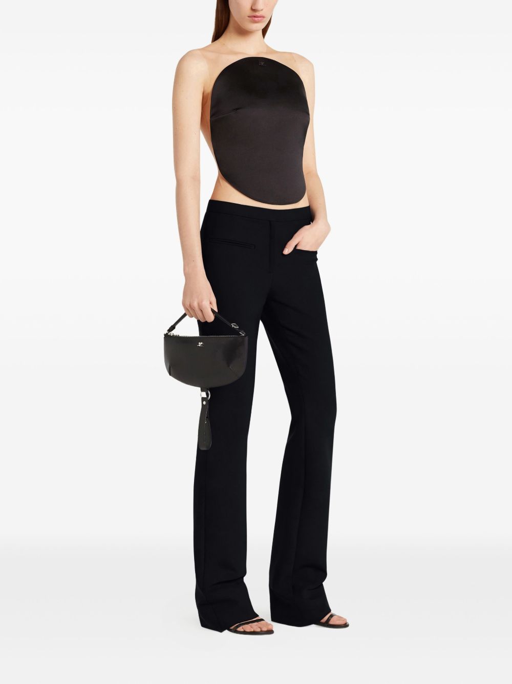 Courreges Pre Women's Half-Moon Leather Shoulder Bag