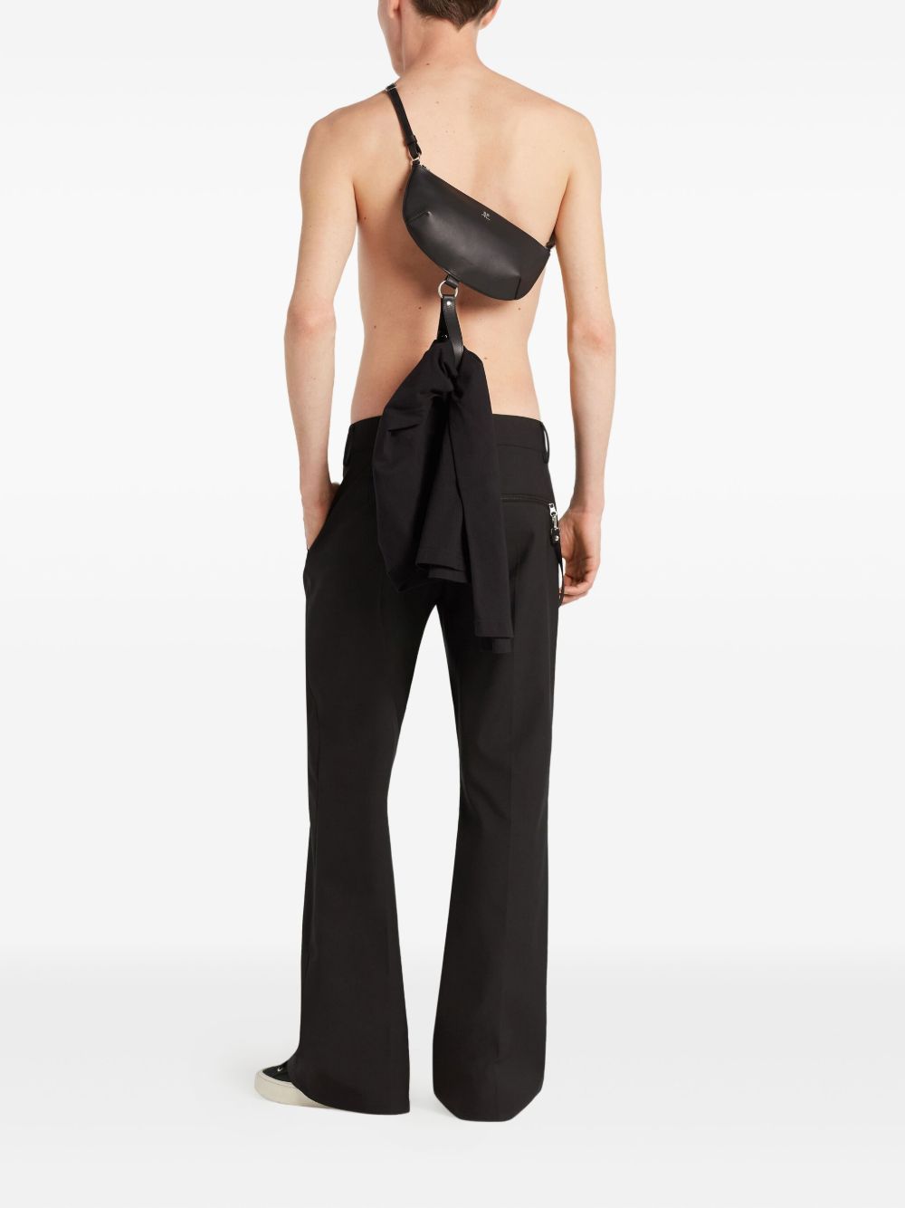 Courreges Pre Women's Half-Moon Leather Shoulder Bag