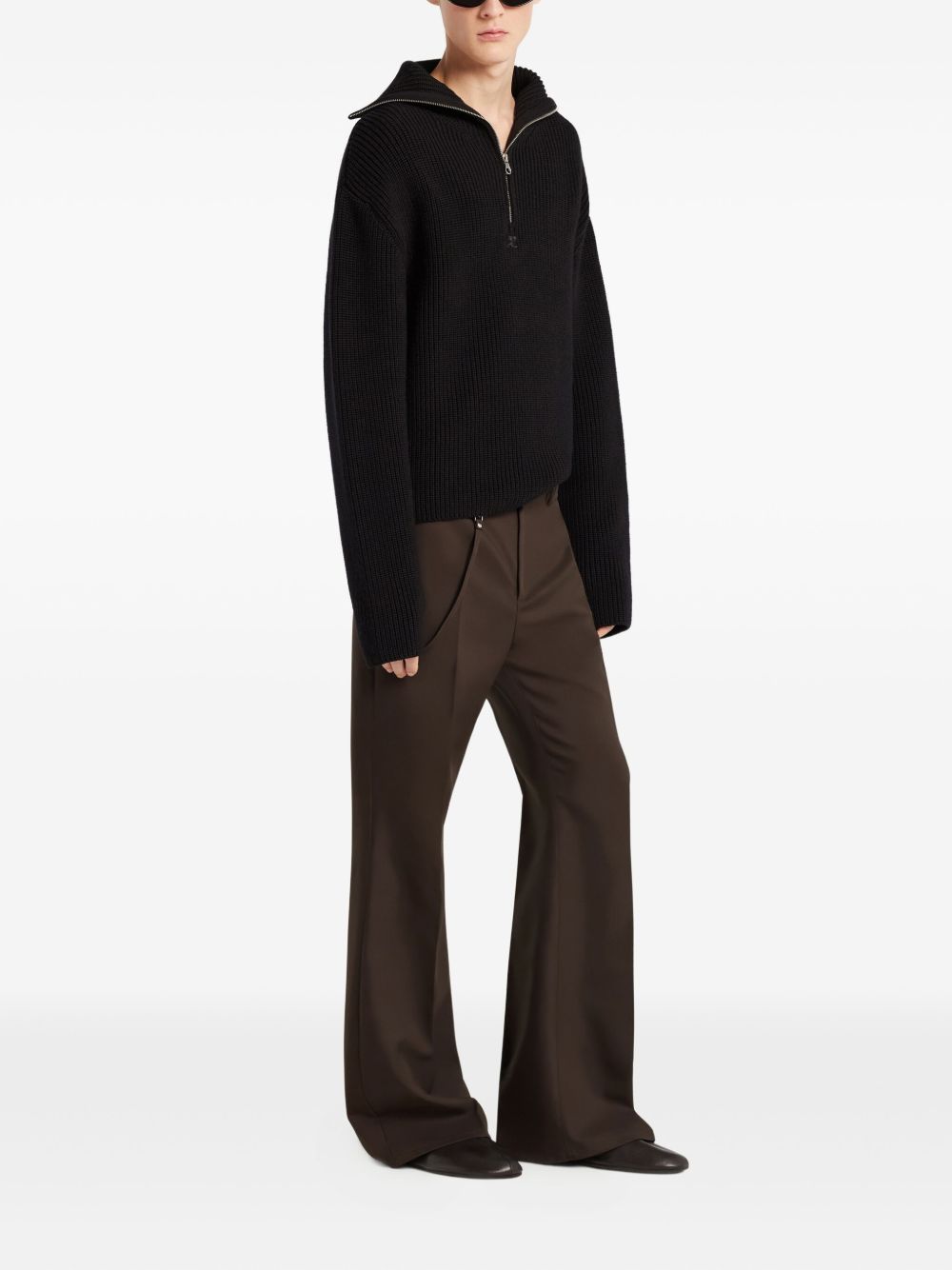 Courreges Pre Women's Zipped Wool Sweater