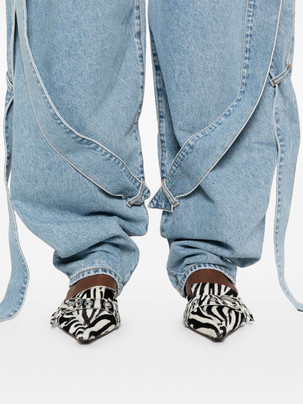 The Attico Women's Wide-Leg Denim Jeans