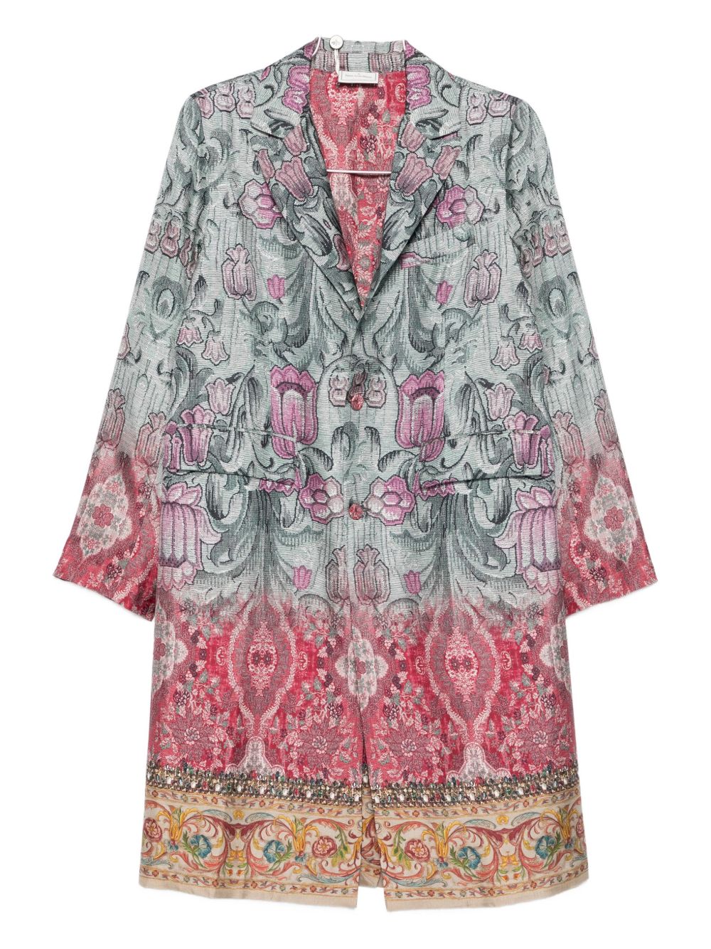 Pierre Louis Mascia Women's Silk Printed Single-Breasted Coat