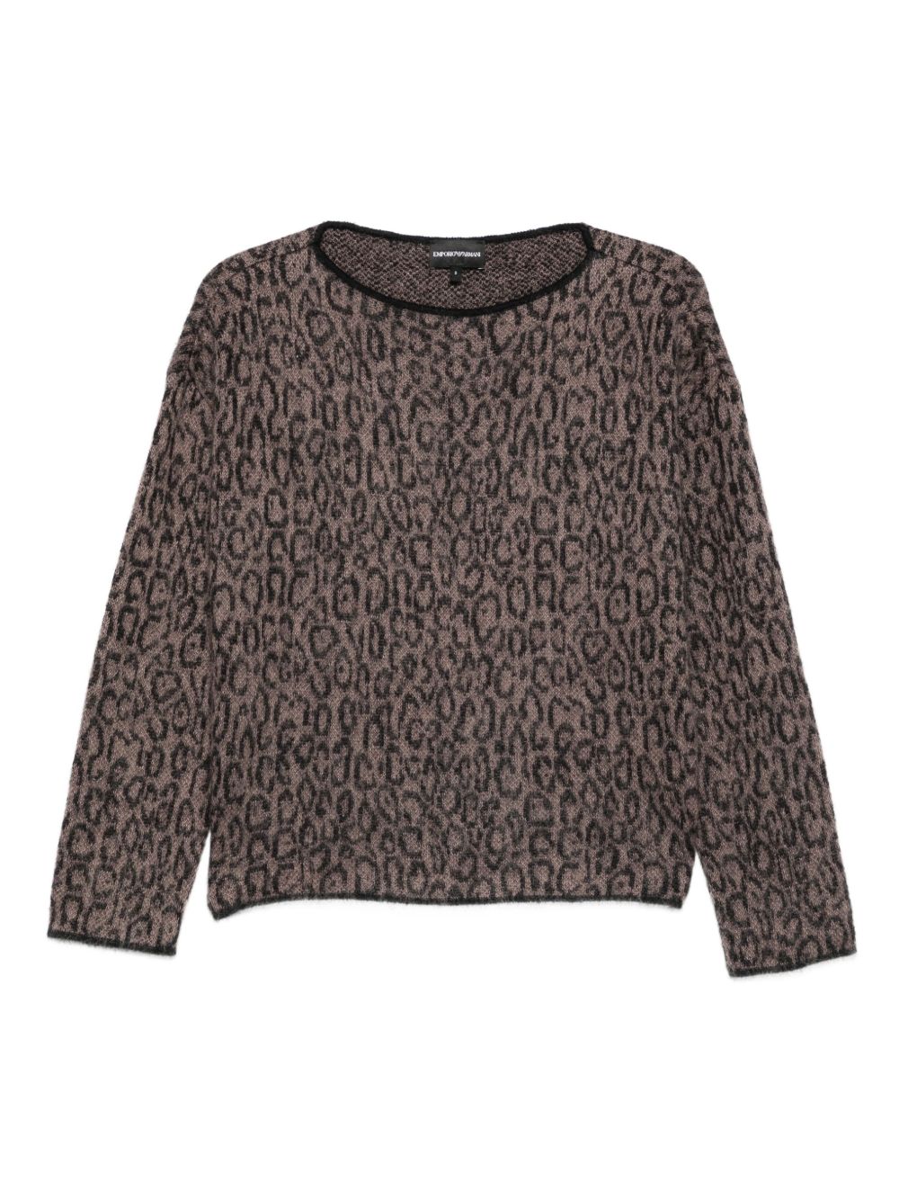 Emporio Armani Women's Leopard-Print Crew-Neck Sweater