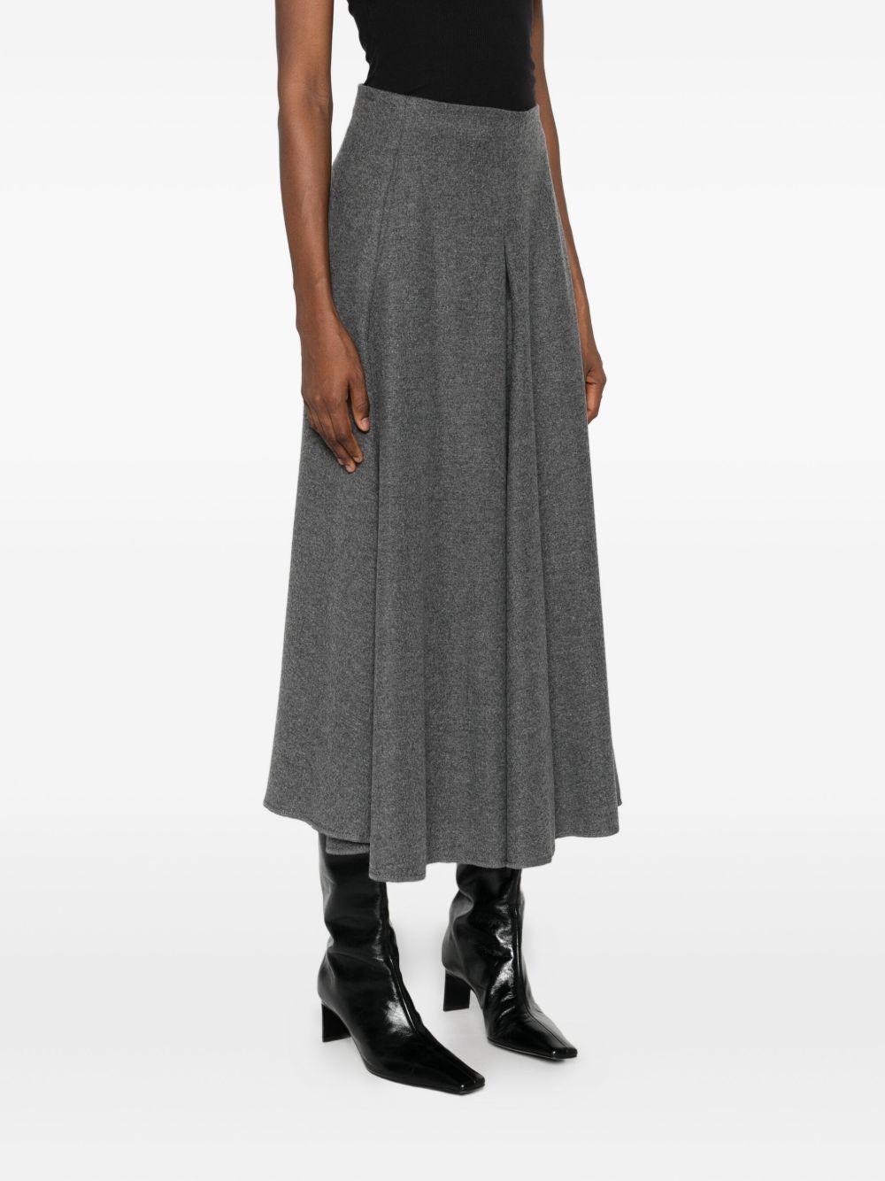 Susanne Bommer Women's A-Line Shape Concealed Zip Fastening Wool Midi Skirt