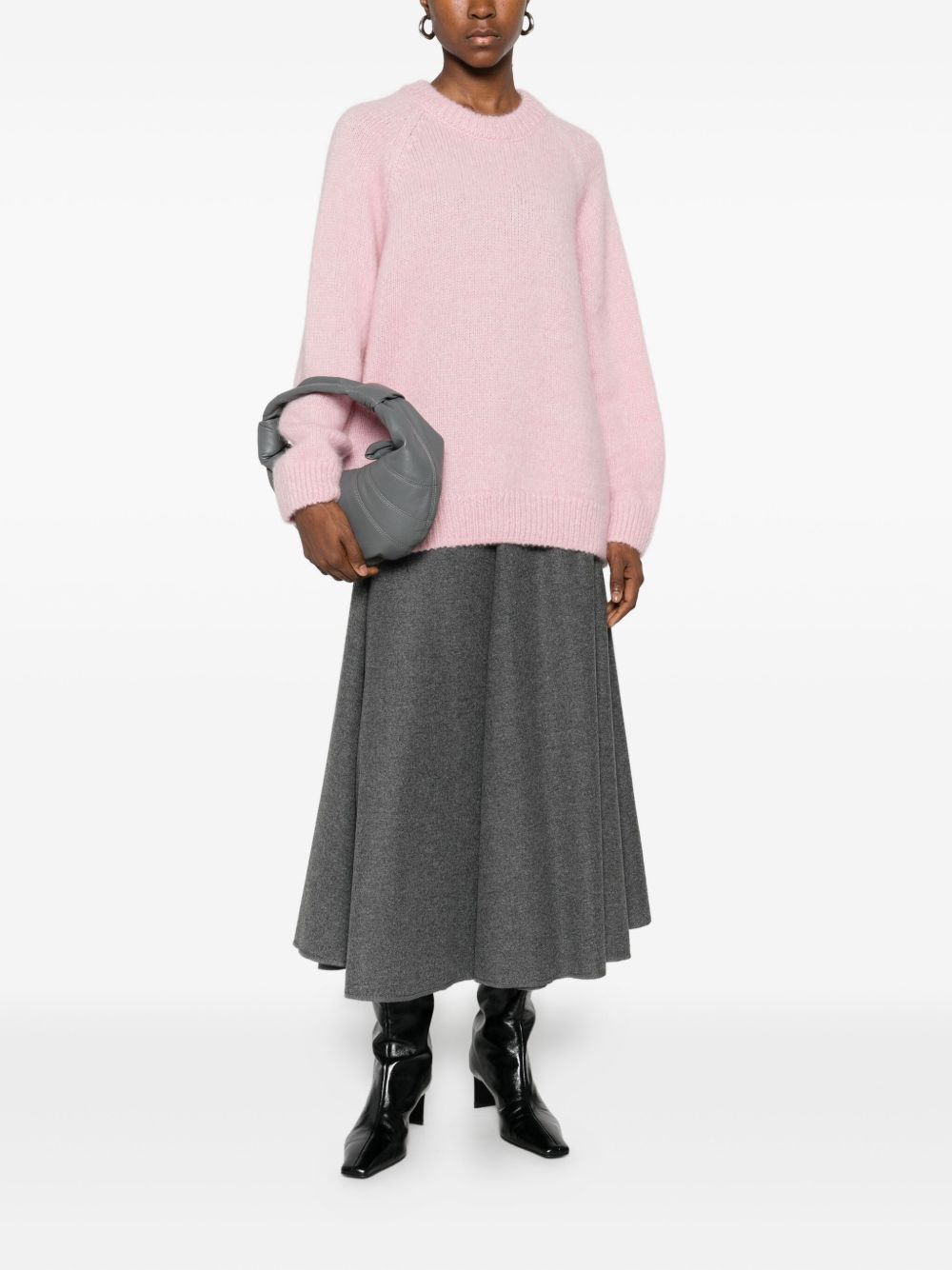 Susanne Bommer Women's A-Line Shape Concealed Zip Fastening Wool Midi Skirt