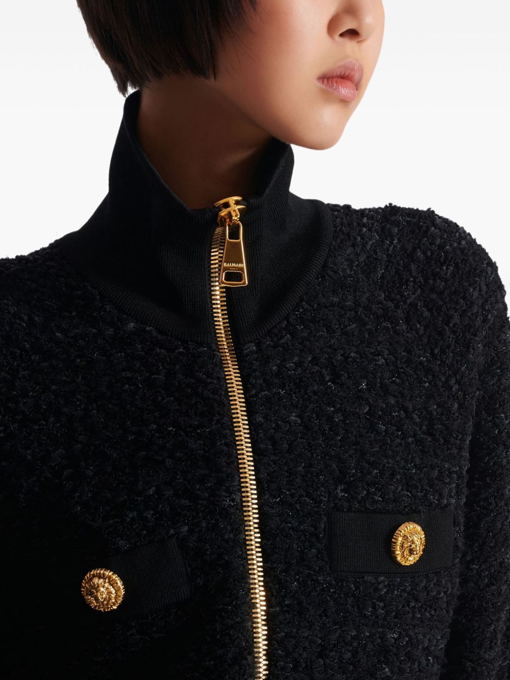 Balmain Women's Tweed Bomber Jacket