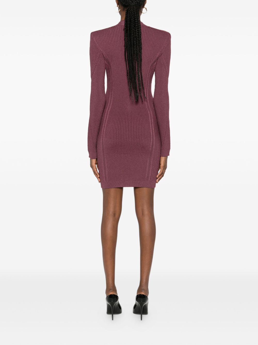 Balmain Women's V-Neck Knitted Mini Dress