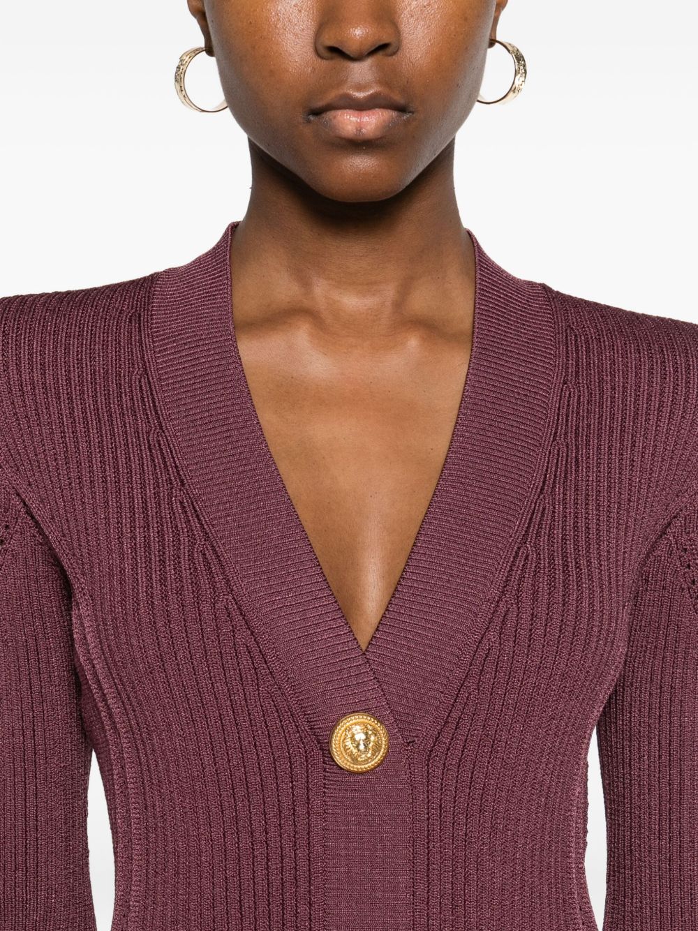 Balmain Women's V-Neck Knitted Mini Dress