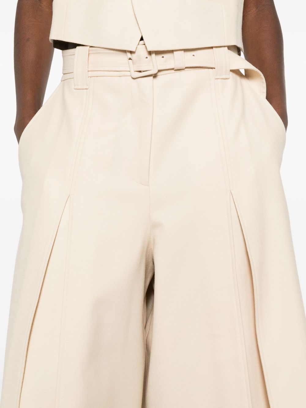 Zimmermann Women's Belted Wide-Leg Wool Blend Trousers