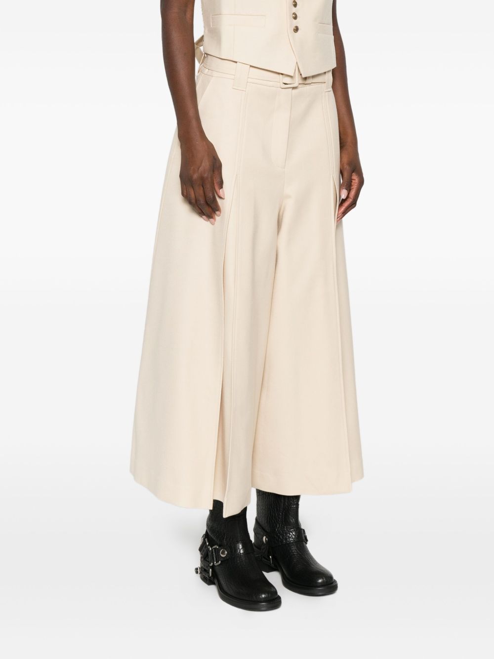 Zimmermann Women's Belted Wide-Leg Wool Blend Trousers