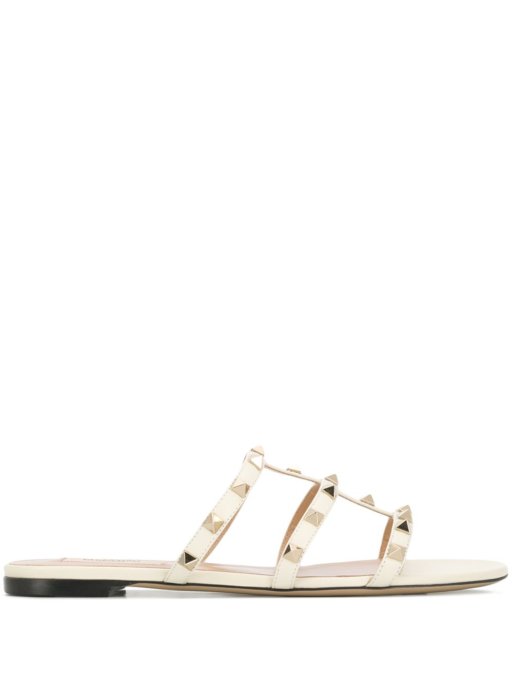 Valentino Garavani Women's Rockstud Laminated Nappa Slide Sandal