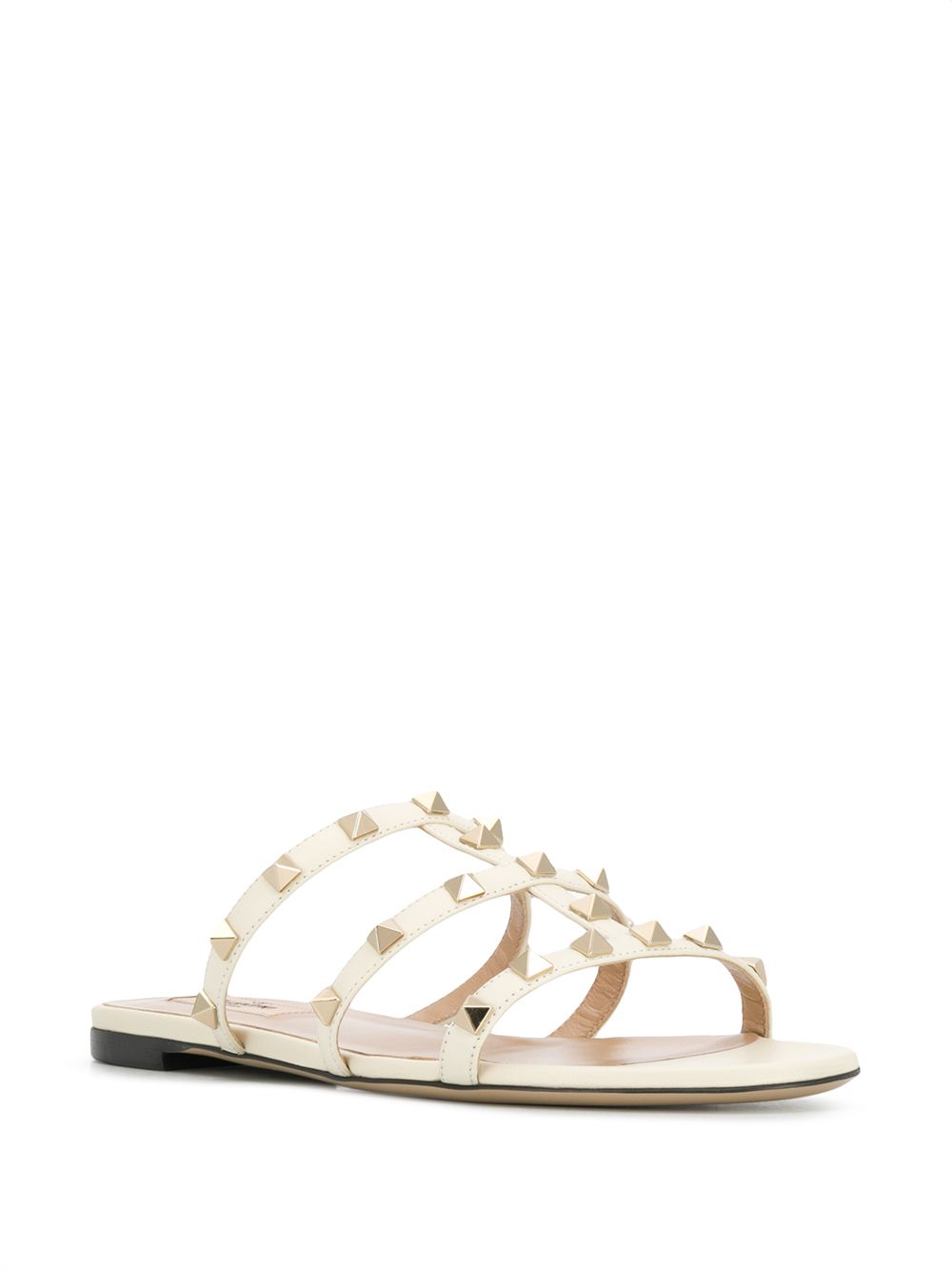Valentino Garavani Women's Rockstud Laminated Nappa Slide Sandal