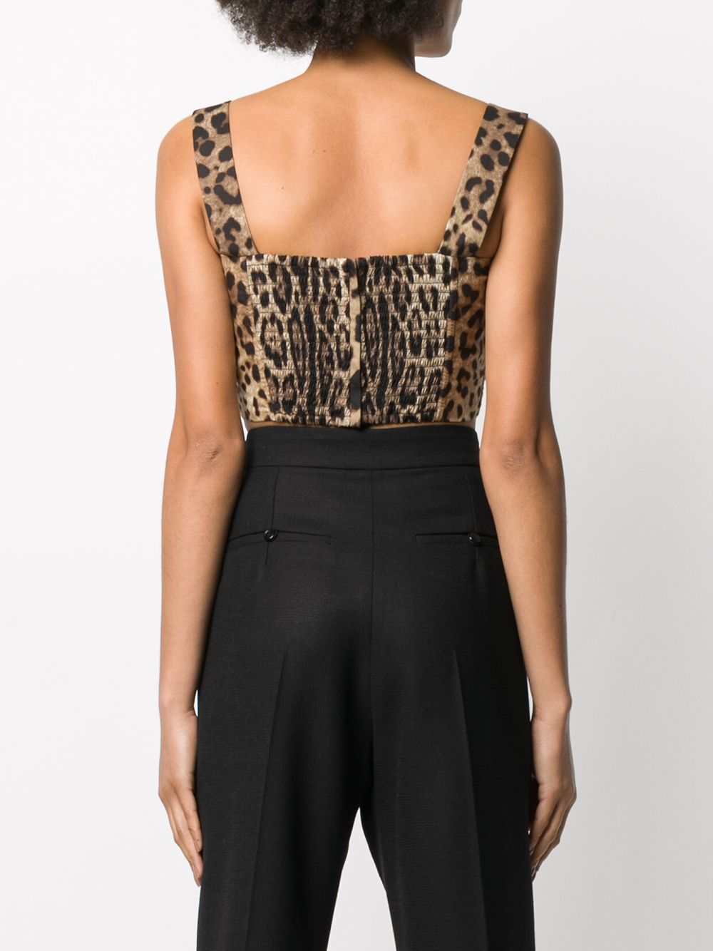 Dolce & Gabbana Women's-Leopard-Print Cotton Crop Top