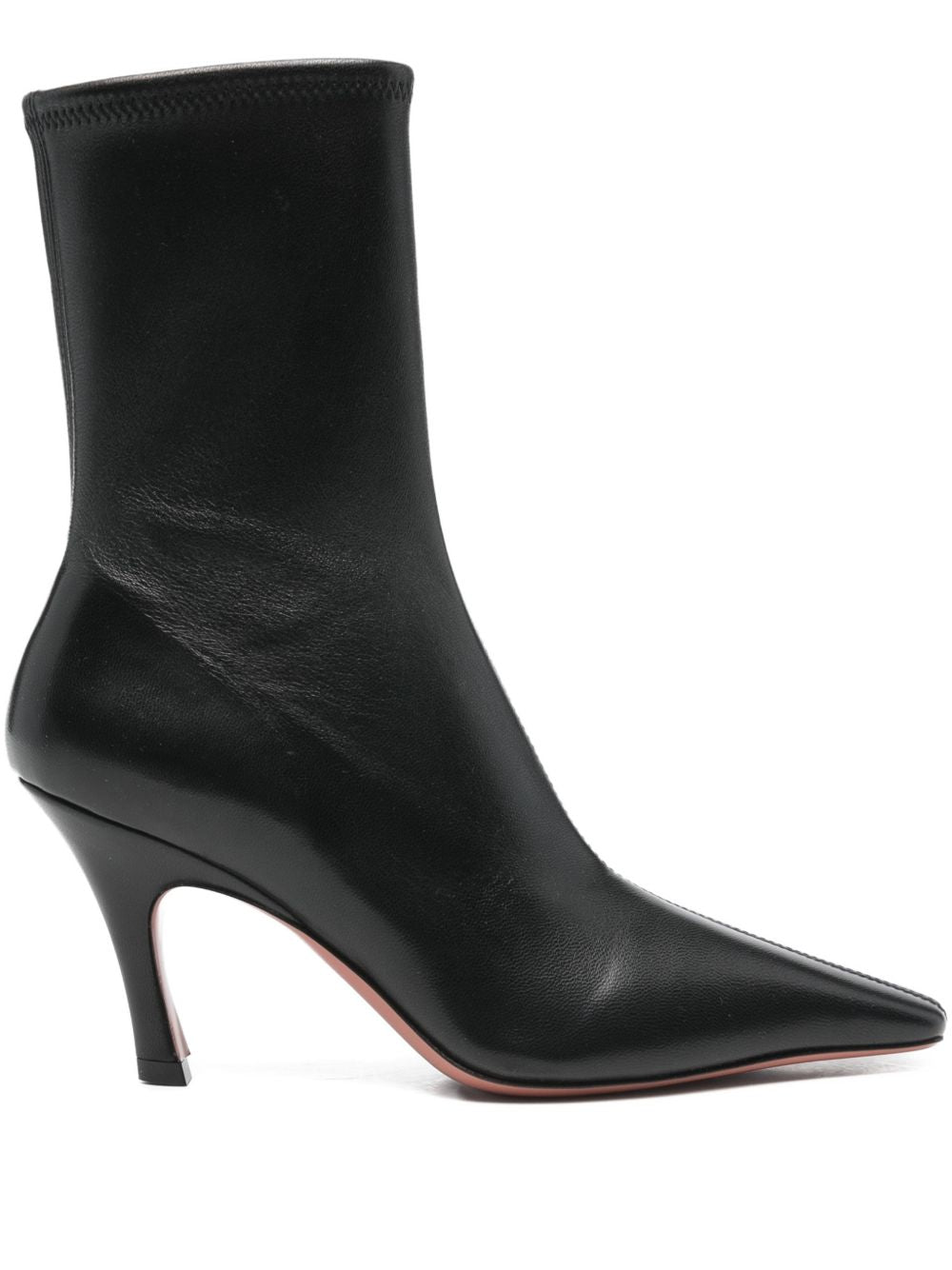 Amina Muaddi Women's Jamie Stretch Bootie 80 Black Stretch Nappa