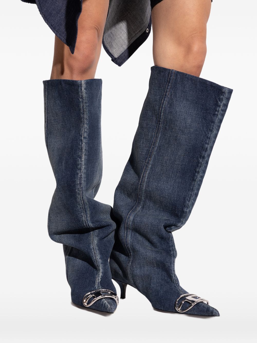 Diesel Women's D-Venus-Slouchy Knee-High Boot In Denim