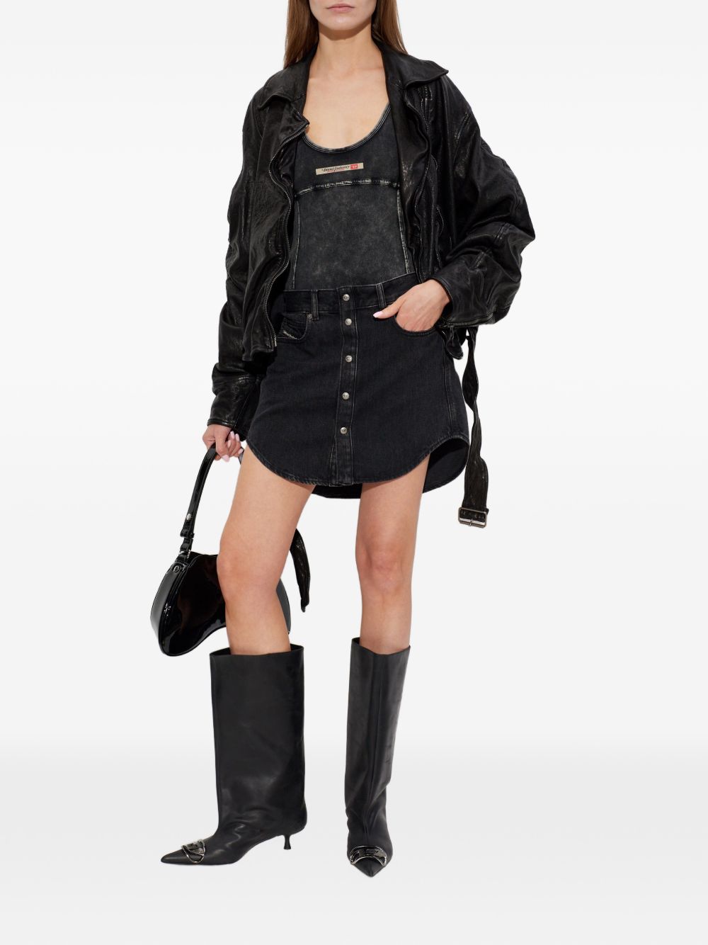 Diesel Women's Phoebe-Dnm Logo-Appliqué Bodysuit