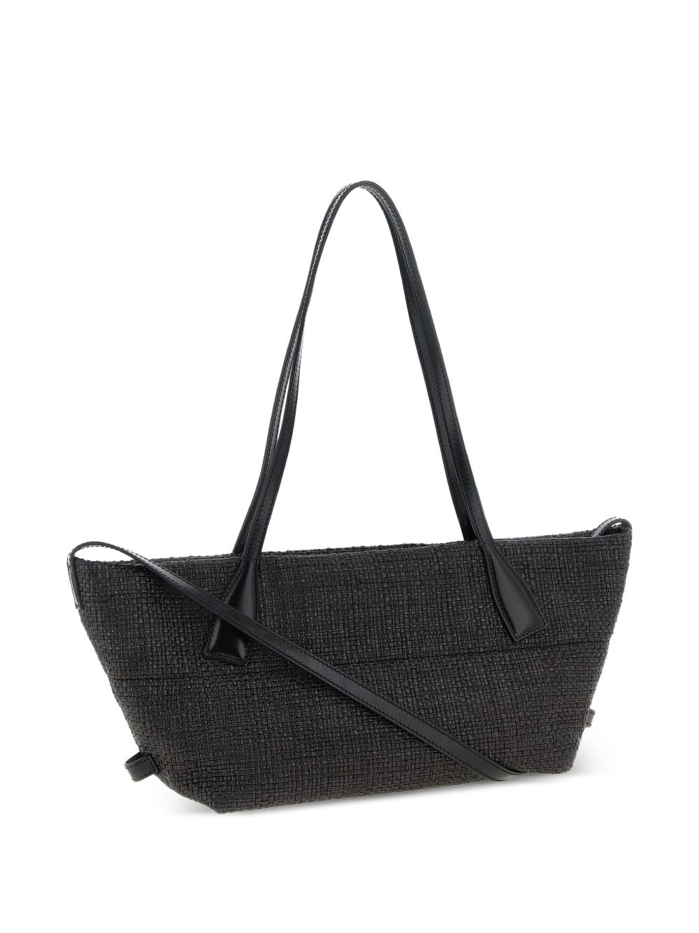 Balmain Women's Track Small Tote Bag In Raffia And Calfskin