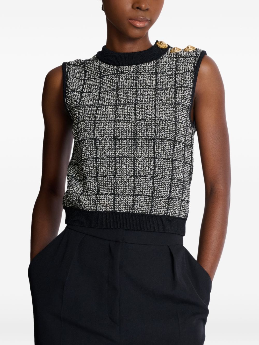 Balmain Women's Tweed Tank Top