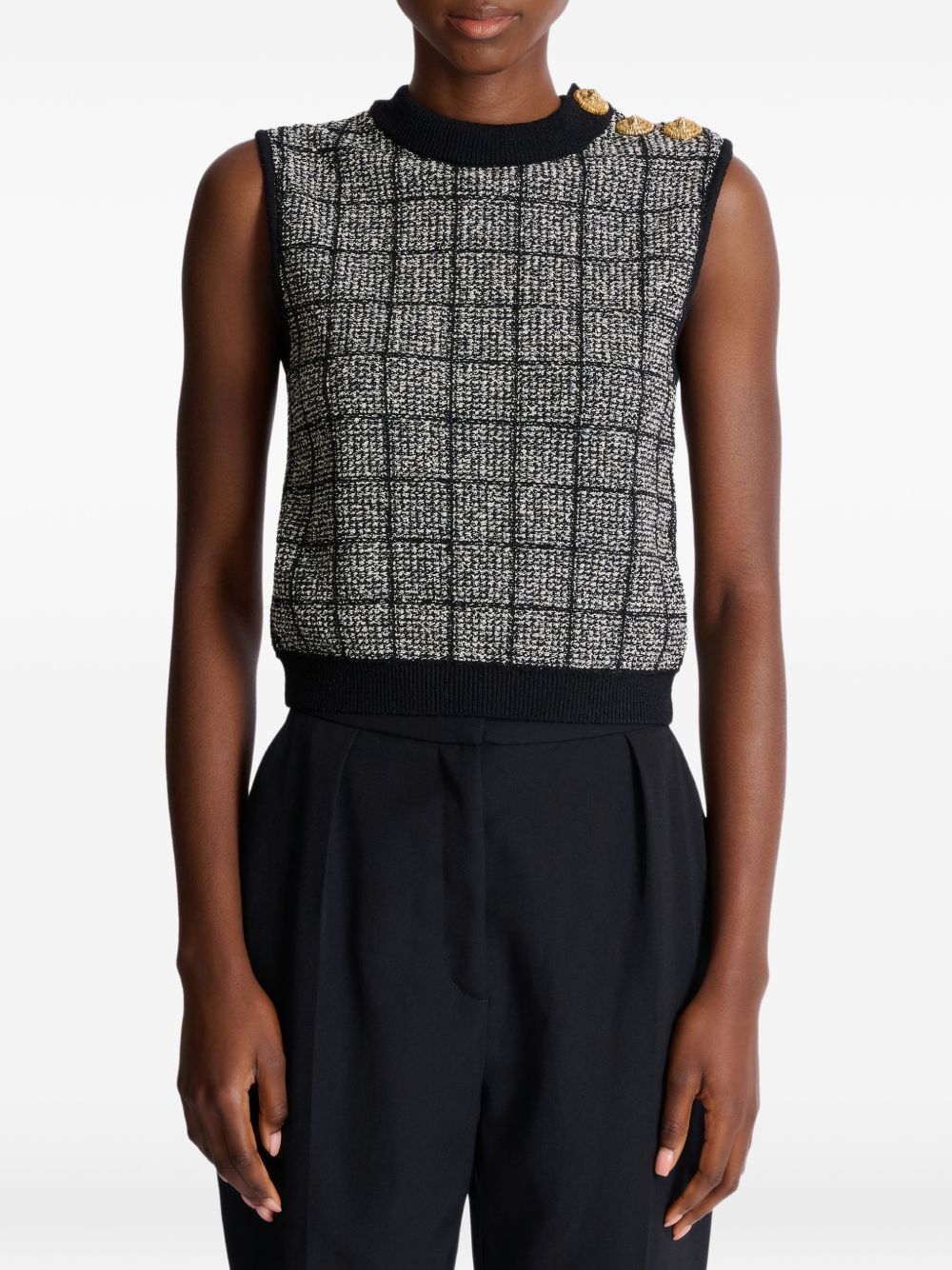 Balmain Women's Tweed Tank Top
