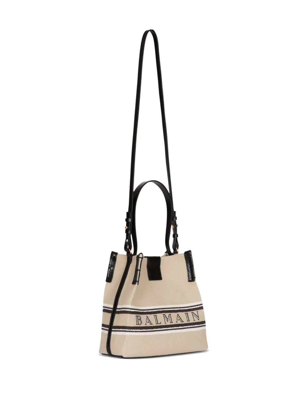 Balmain Women's Release Bucket Bag In Canvas And Calfskin
