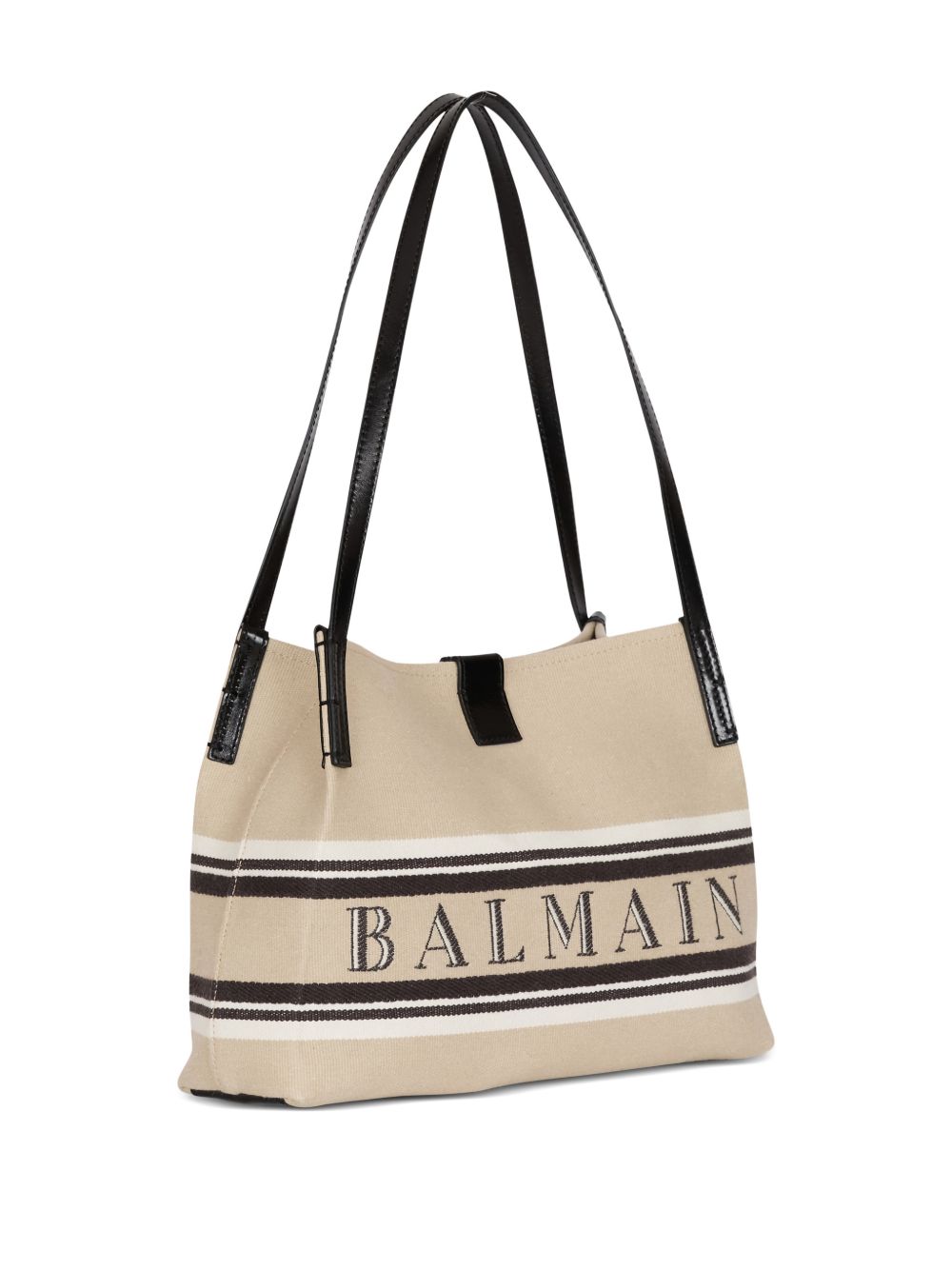 Balmain Women's Medium Release Shopper Bag In Canvas And Calfskin