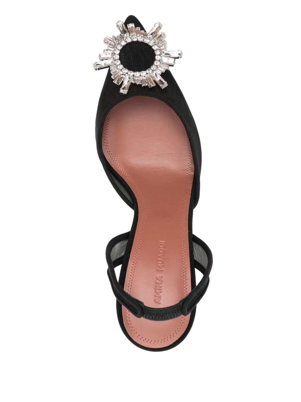 Amina Muaddi Women's Begum Mesh Sling 70 Black Mesh