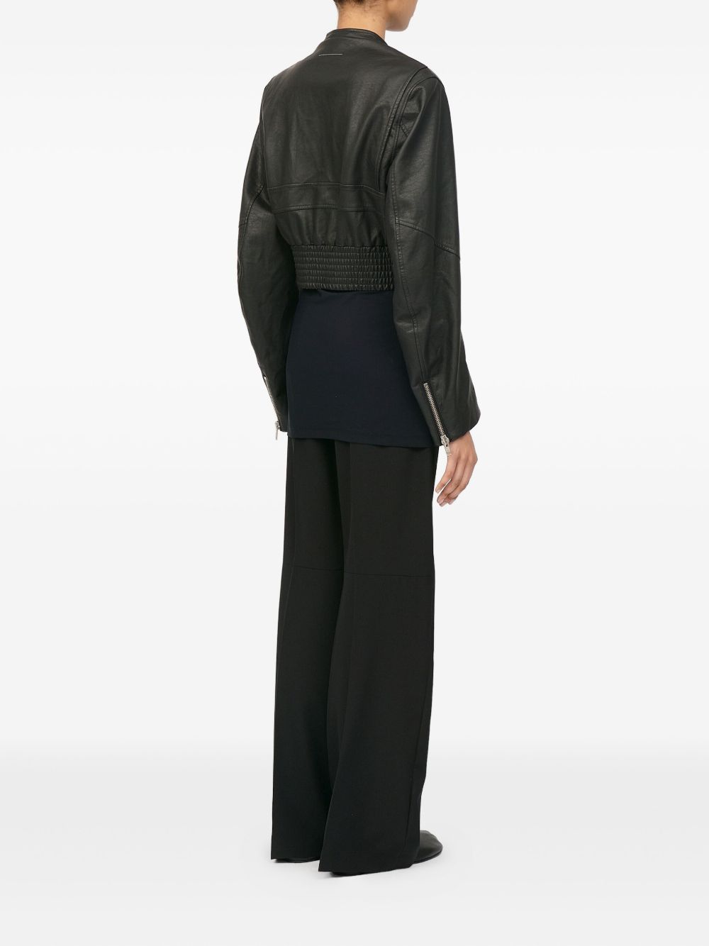 Mm6 Maison Margiela Women's Leather Effect Bomber Jacket