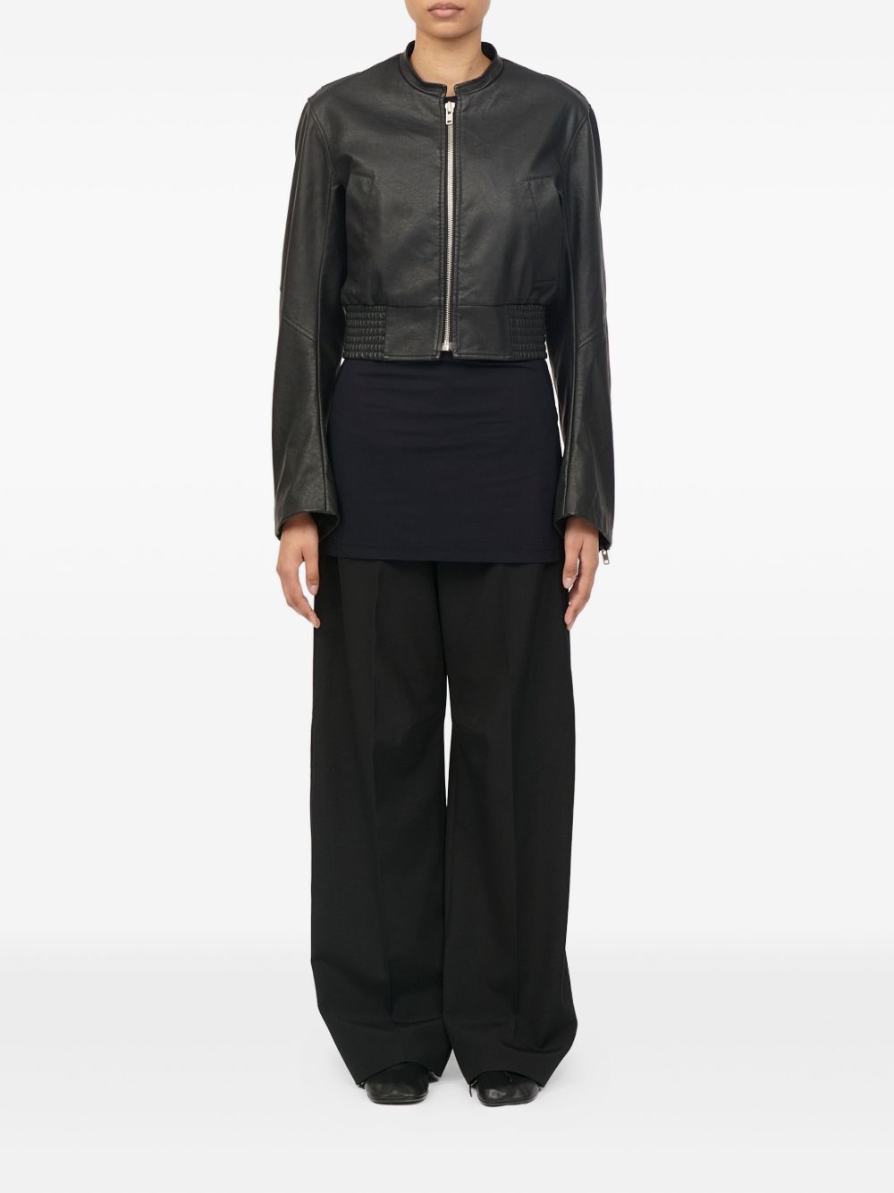 Mm6 Maison Margiela Women's Leather Effect Bomber Jacket