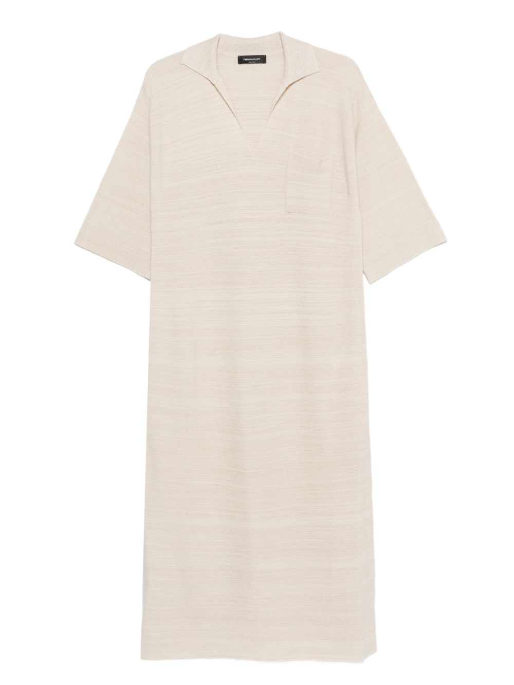 Fabiana Filippi Women's V-Neck Tonal Stripes Collar Wool And Cotton Shirtdress