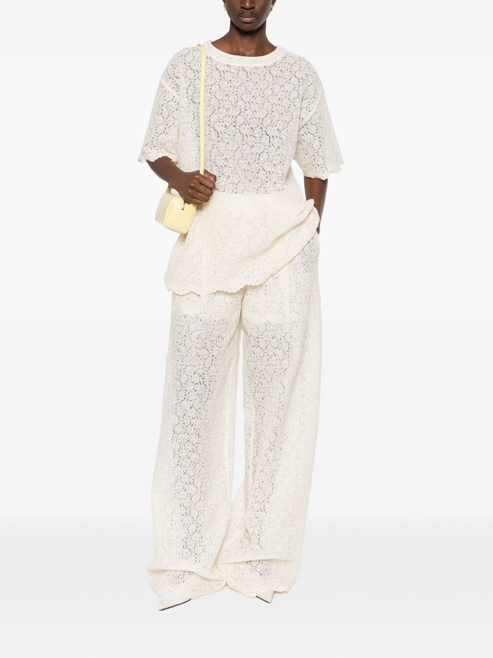 Ermanno Scervino Women's Embroidered Wide-Leg Trousers