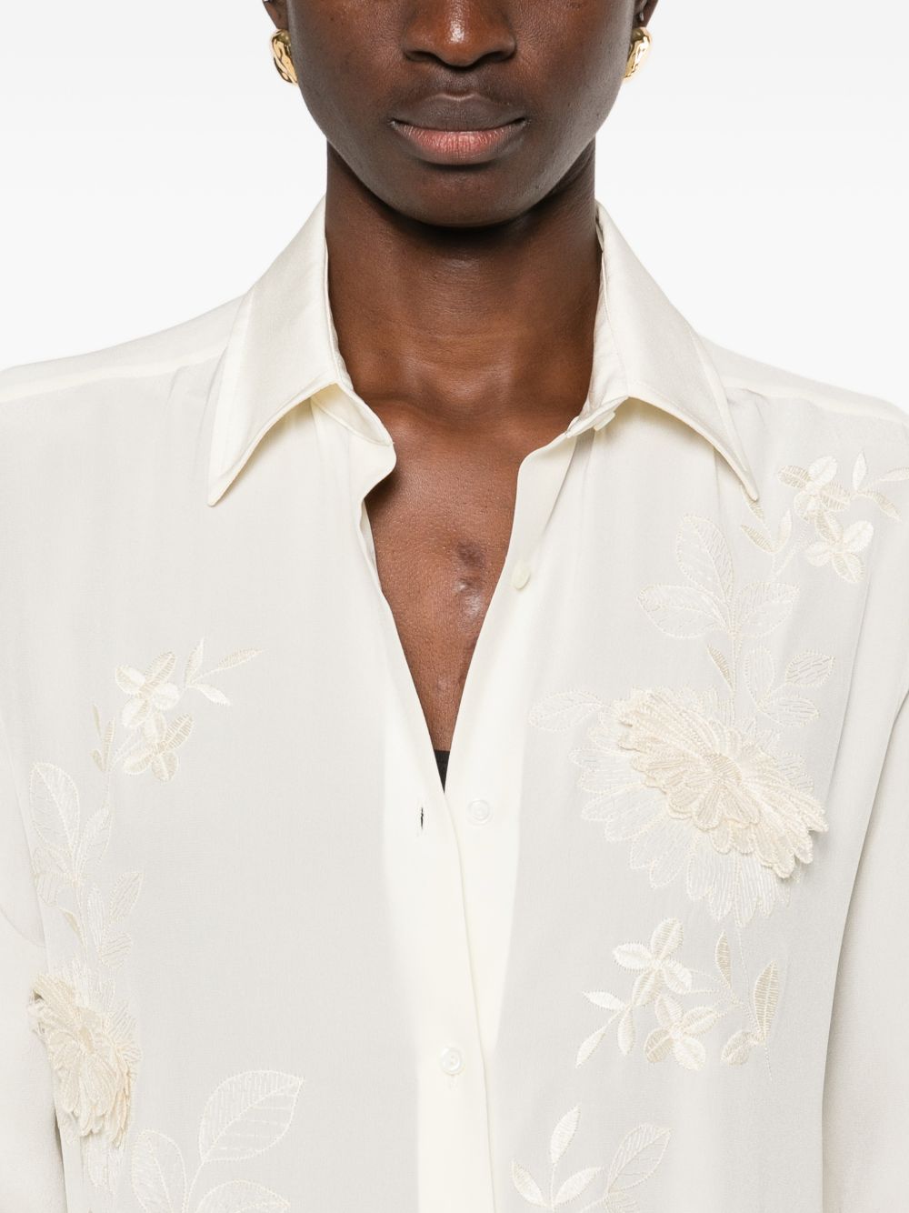 Ermanno Scervino Women's Embroidered Silk Shirt