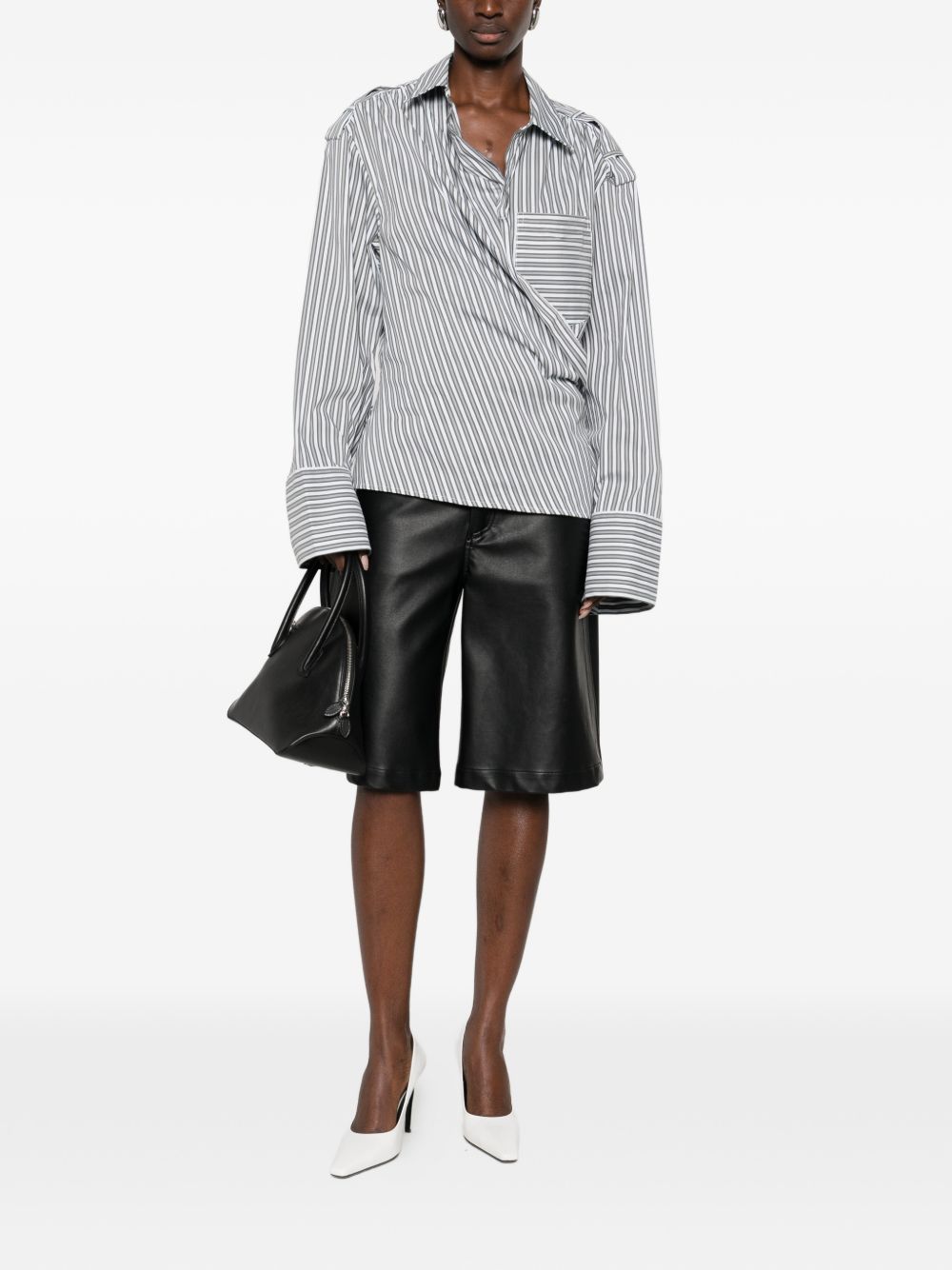 Iro Women's Lace Striped Cotton Shirt