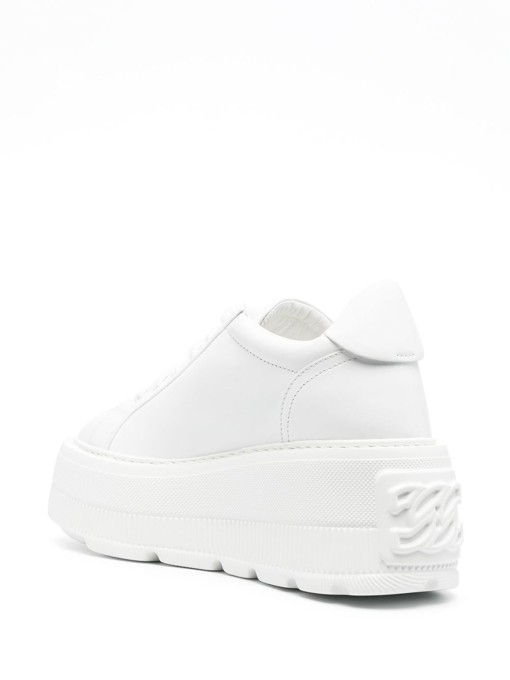Casadei Women's Nexus White Leather Platform Sneakers.