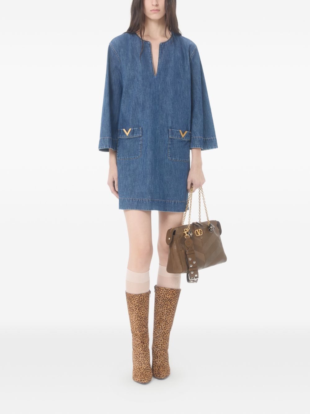 Valentino Women's Vlogo Signature Denim Short Dress