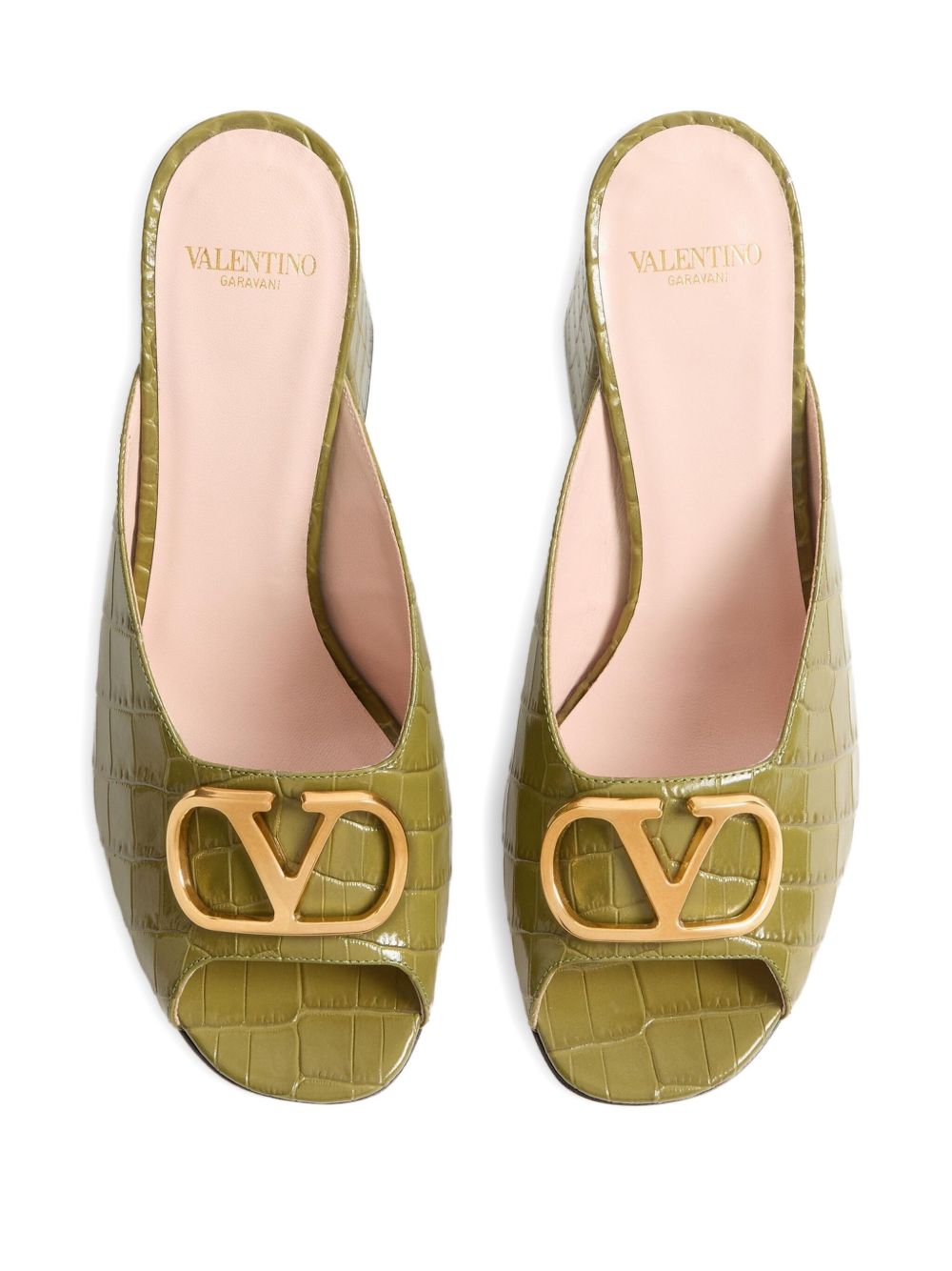 Valentino Garavani Women's Vlogo Signature Slide Sandal In Printed Calfskin 95Mm