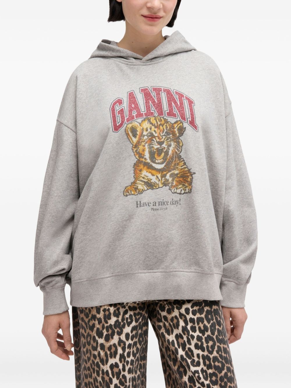 Ganni Women's Margot Kitty Organic Cotton Hoodie