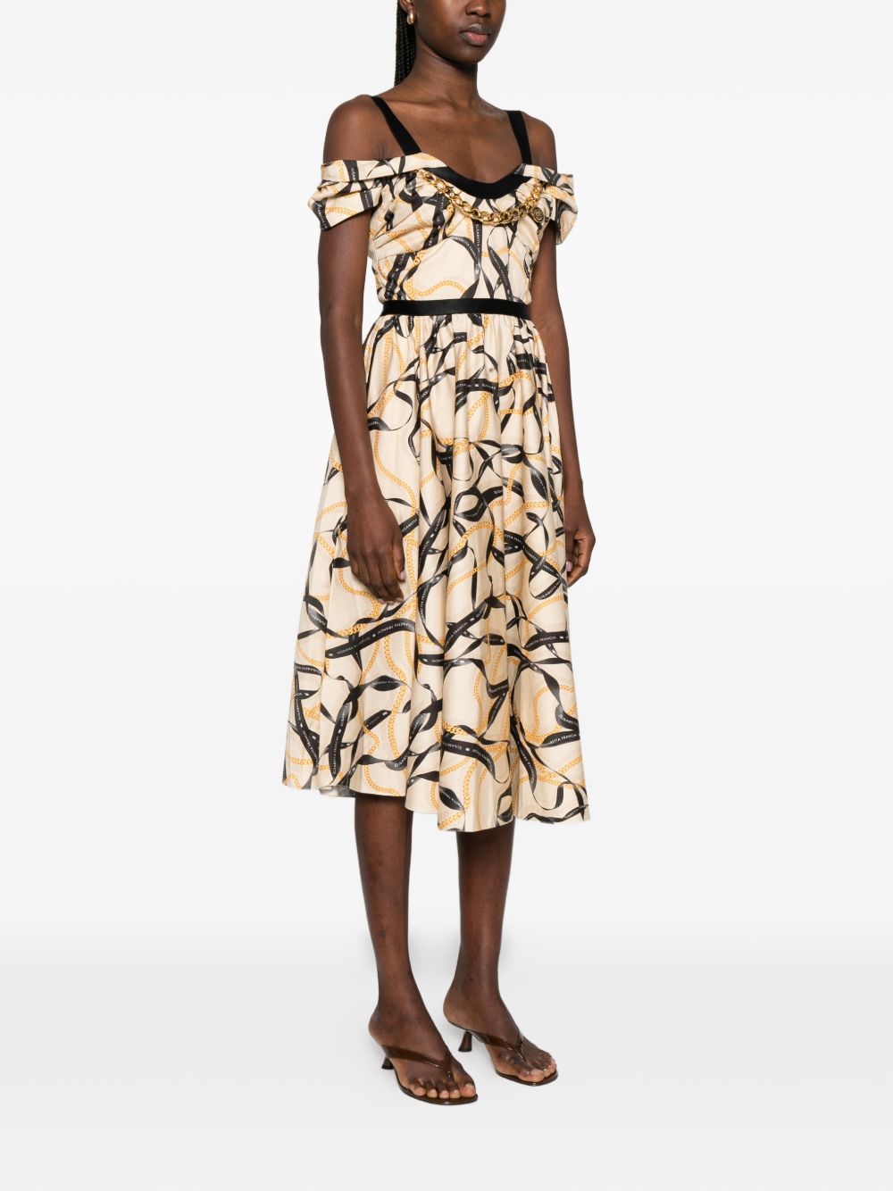 Elisabetta Franchi Women's Printed Cotton Midi Dress