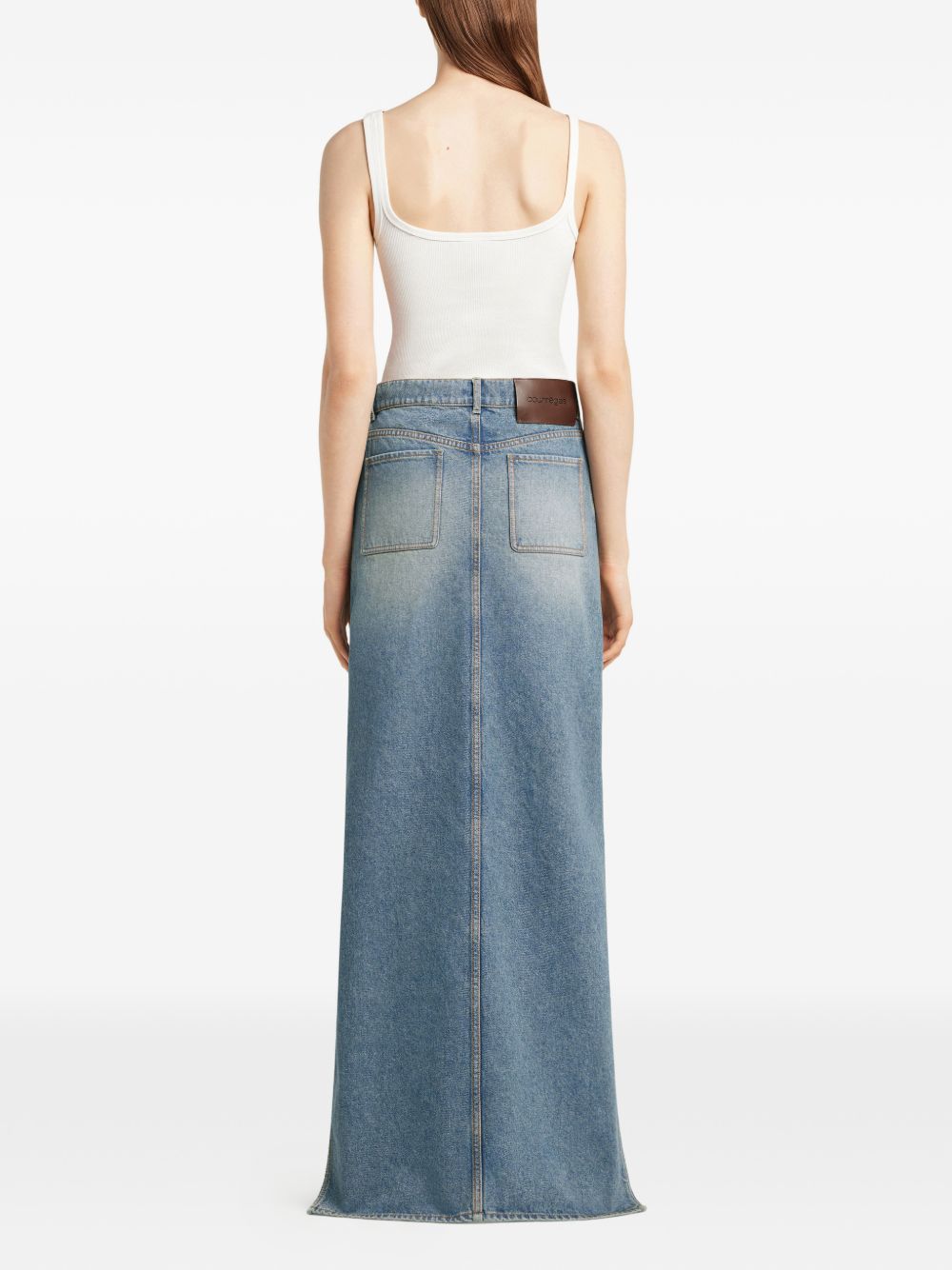 Courrã¨Ges Denim Cotton Skirt