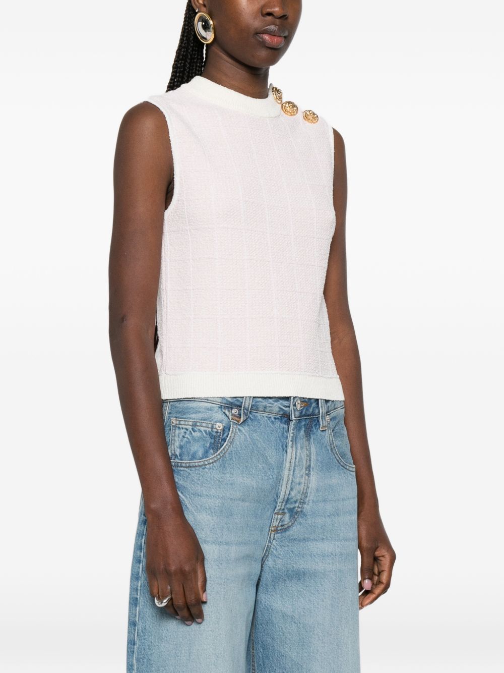 Balmain Women's Tweed Tank Top