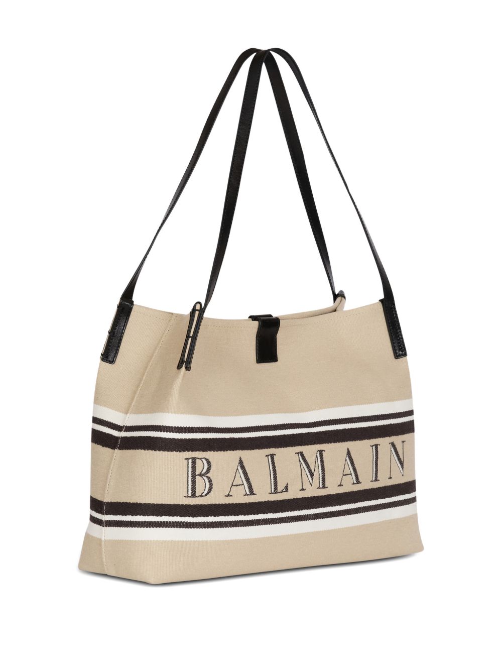 Balmain Women's Medium Release Shopper Bag In Canvas And Calfskin