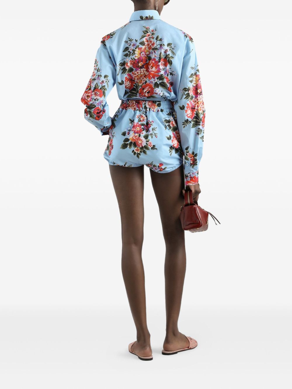 Dolce & Gabbana Women's-Floral Cropped Cotton Shirt