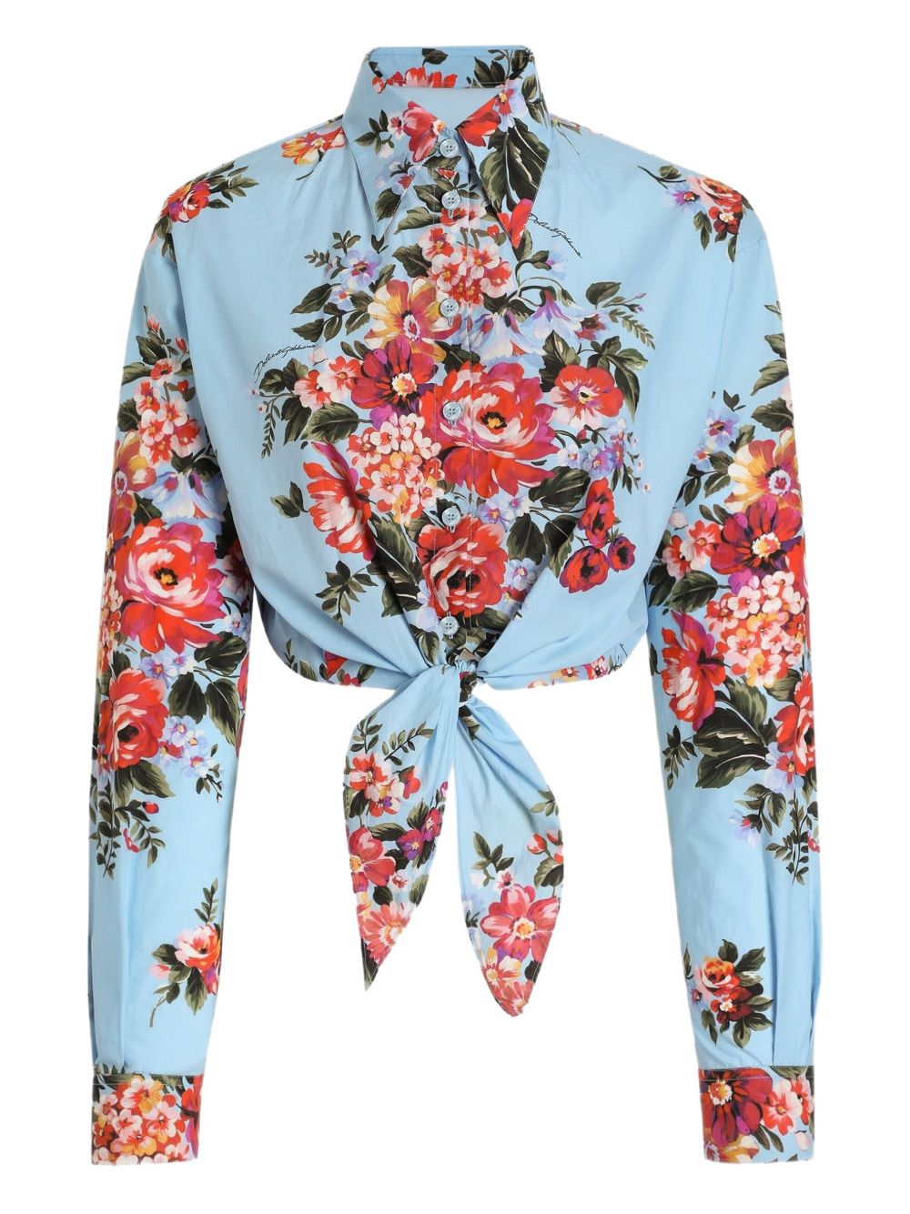 Dolce & Gabbana Women's-Floral Cropped Cotton Shirt