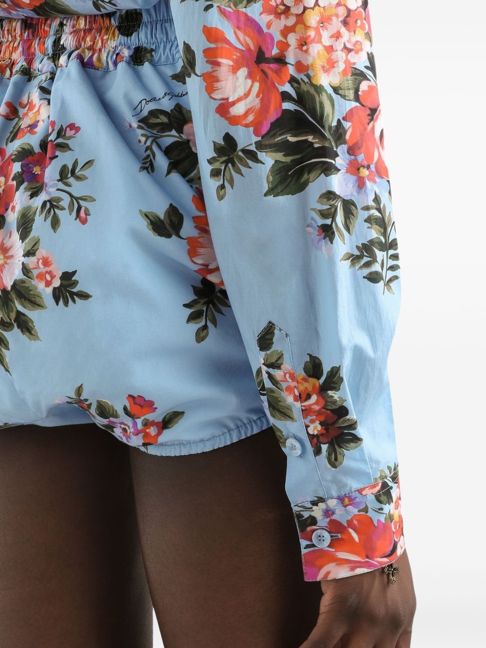 Dolce & Gabbana Women's-Floral Cropped Cotton Shirt