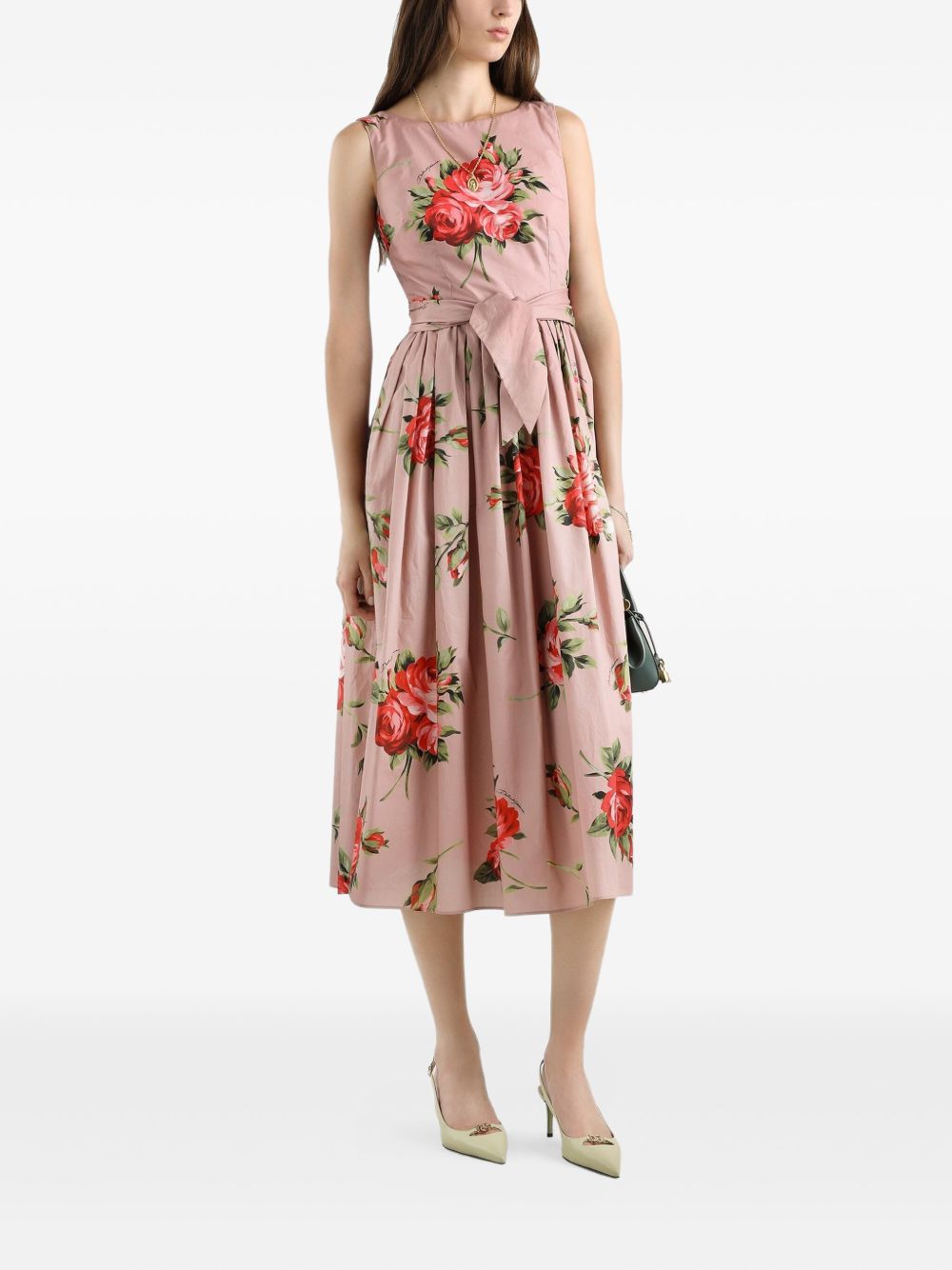 Dolce & Gabbana Women's-Rose Bouquet Print Cotton Dress