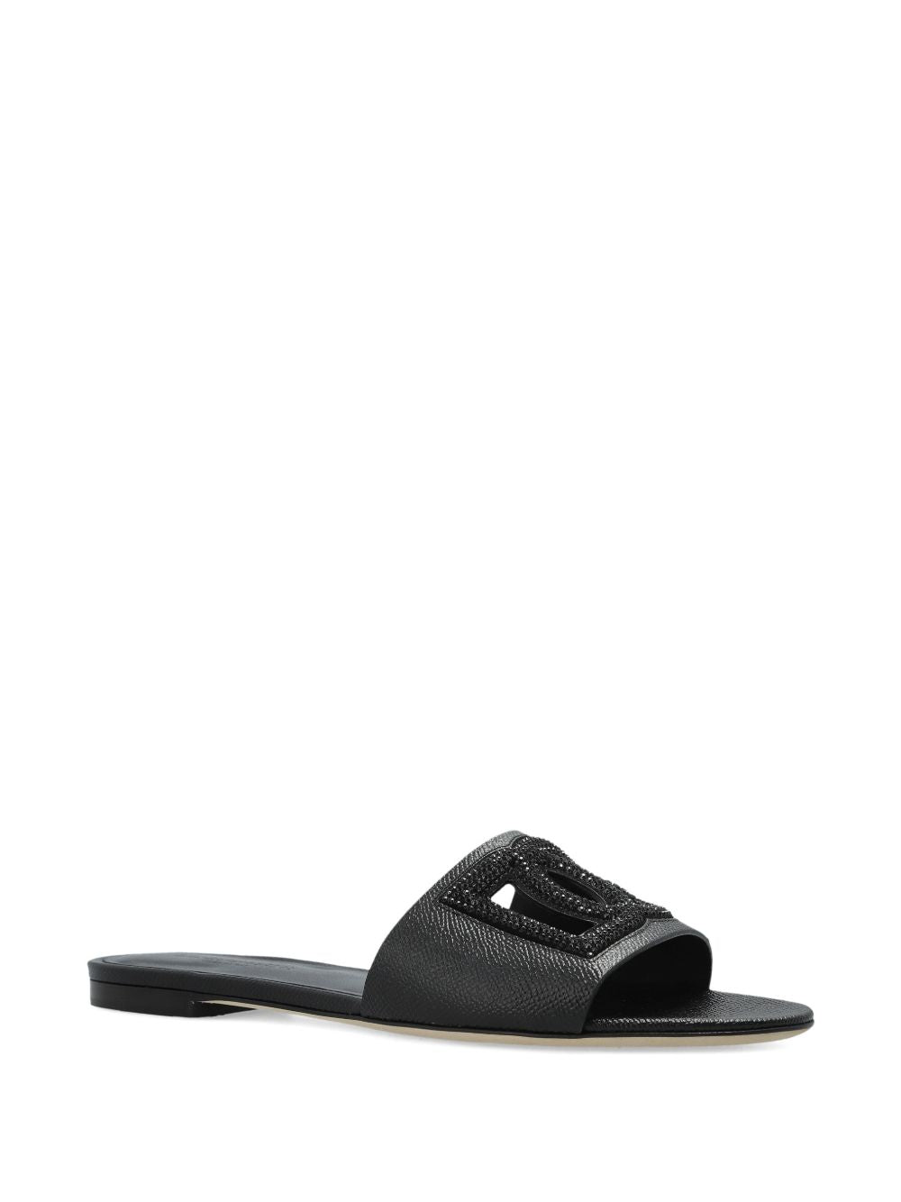 Dolce & Gabbana Women's-Dg-Logo Leather Slides