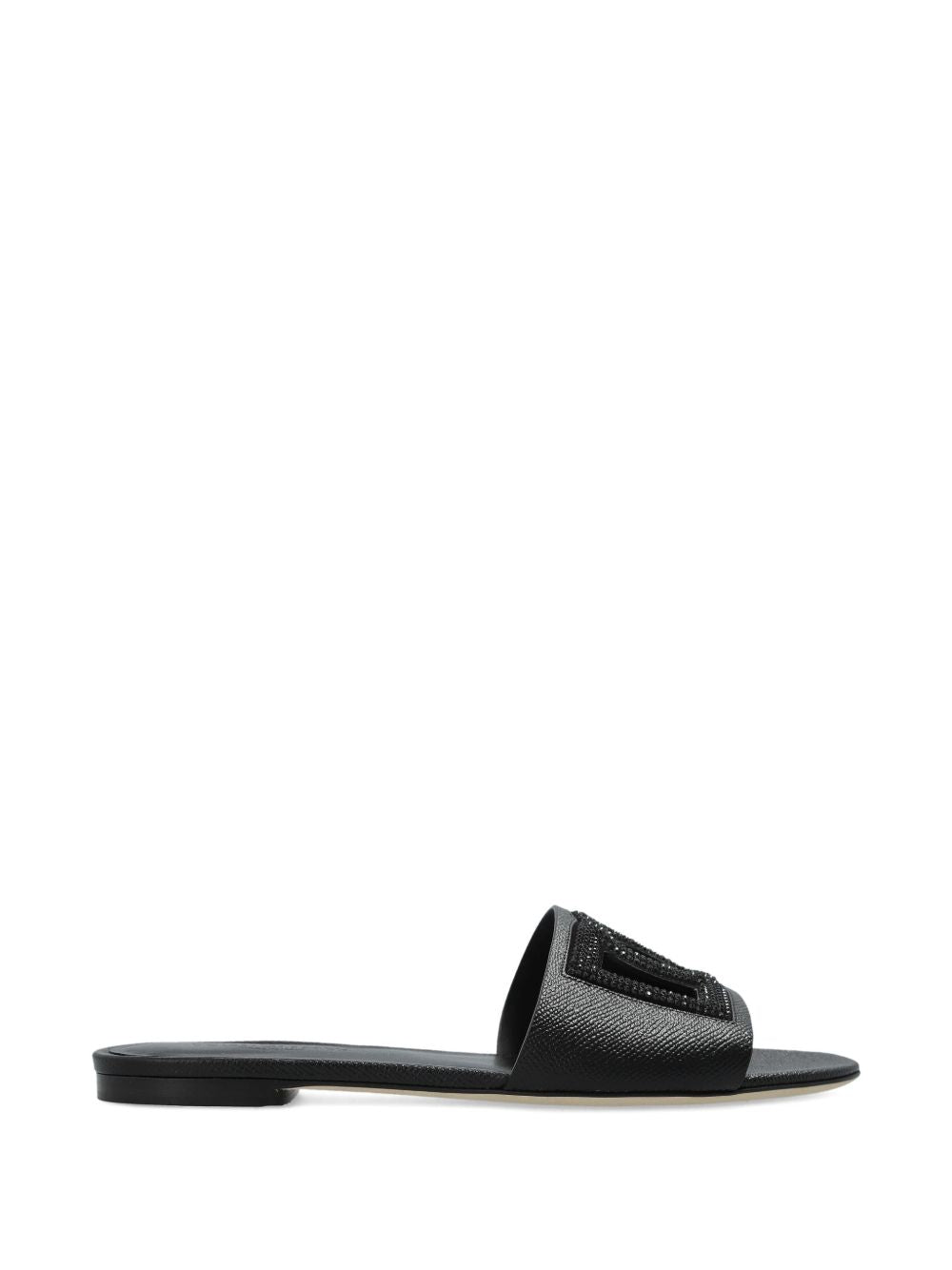 Dolce & Gabbana Women's-Dg-Logo Leather Slides