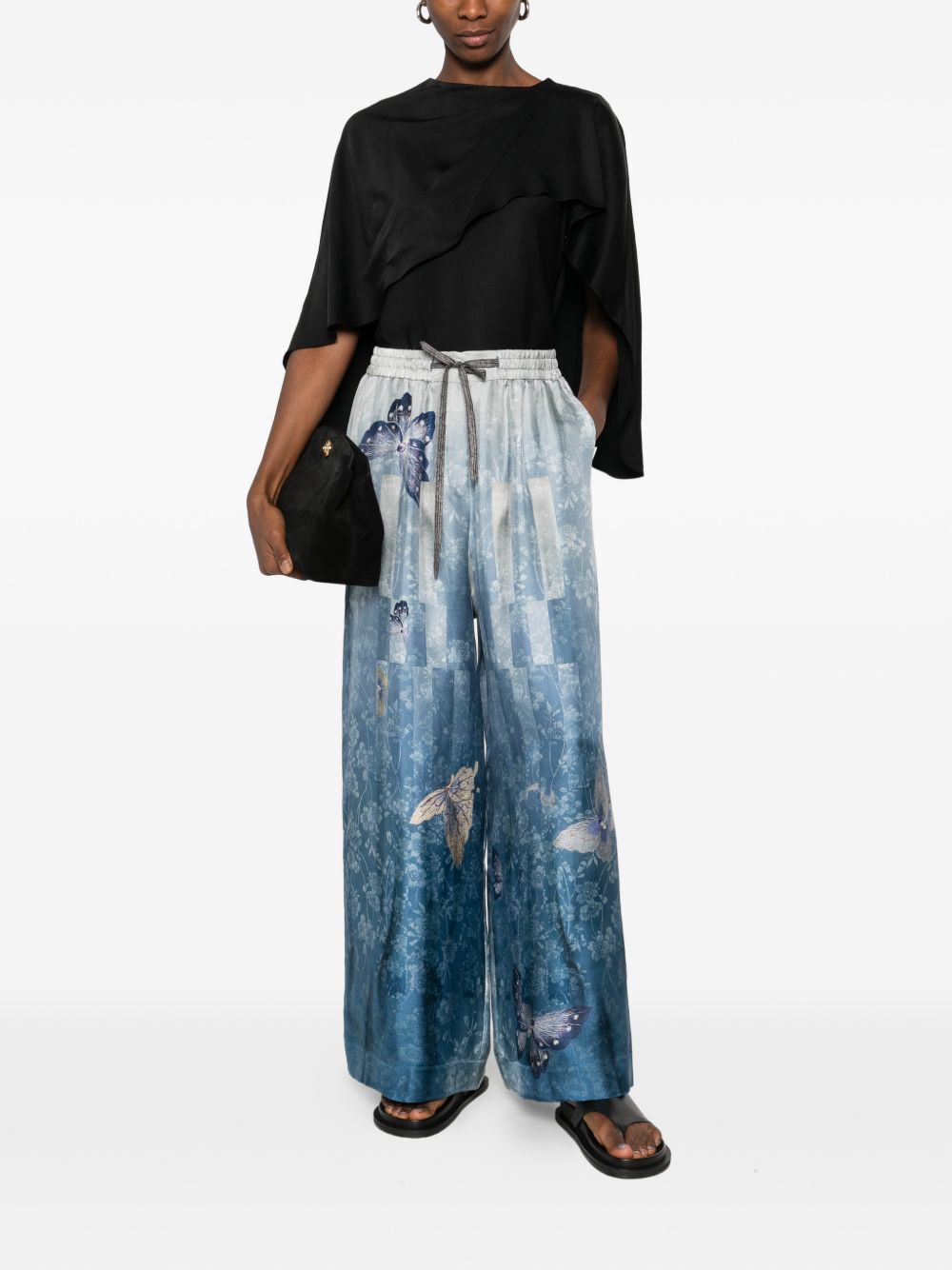 Pierre Louis Mascia Women's Printed Silk Trousers