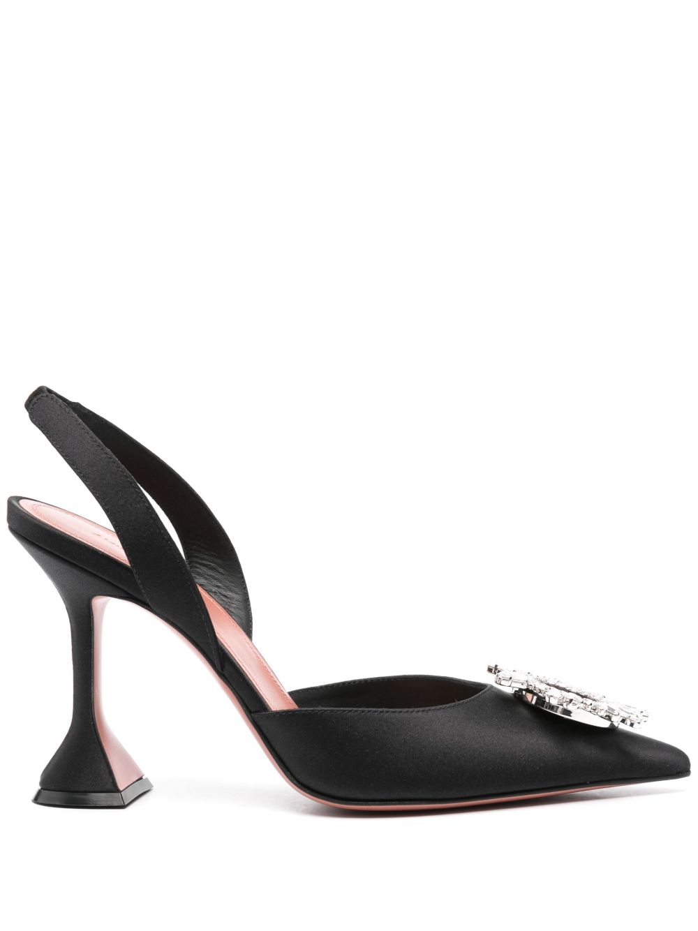 Amina Muaddi Women's Begum Sling 95 Black Satin
