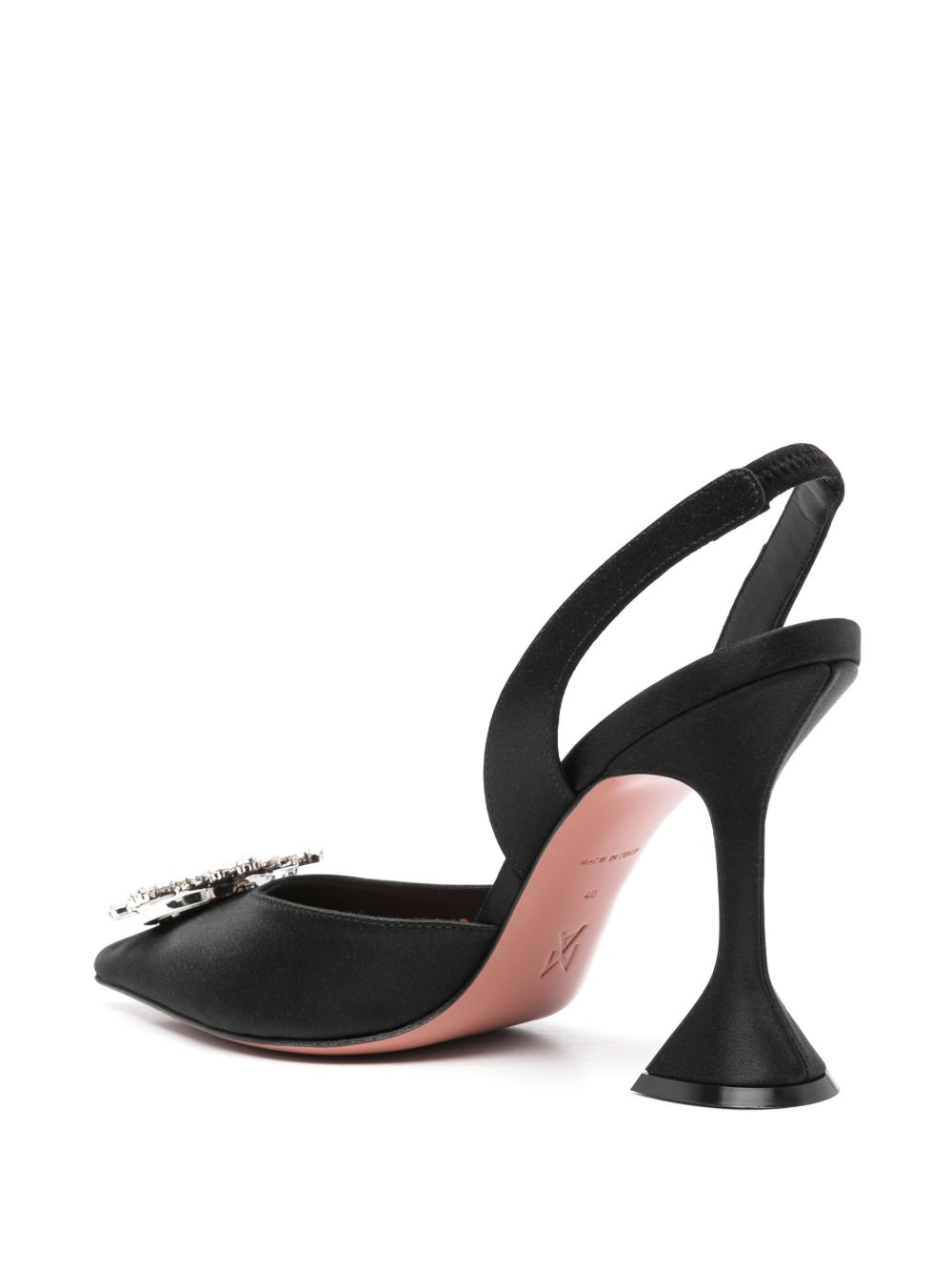Amina Muaddi Women's Begum Sling 95 Black Satin