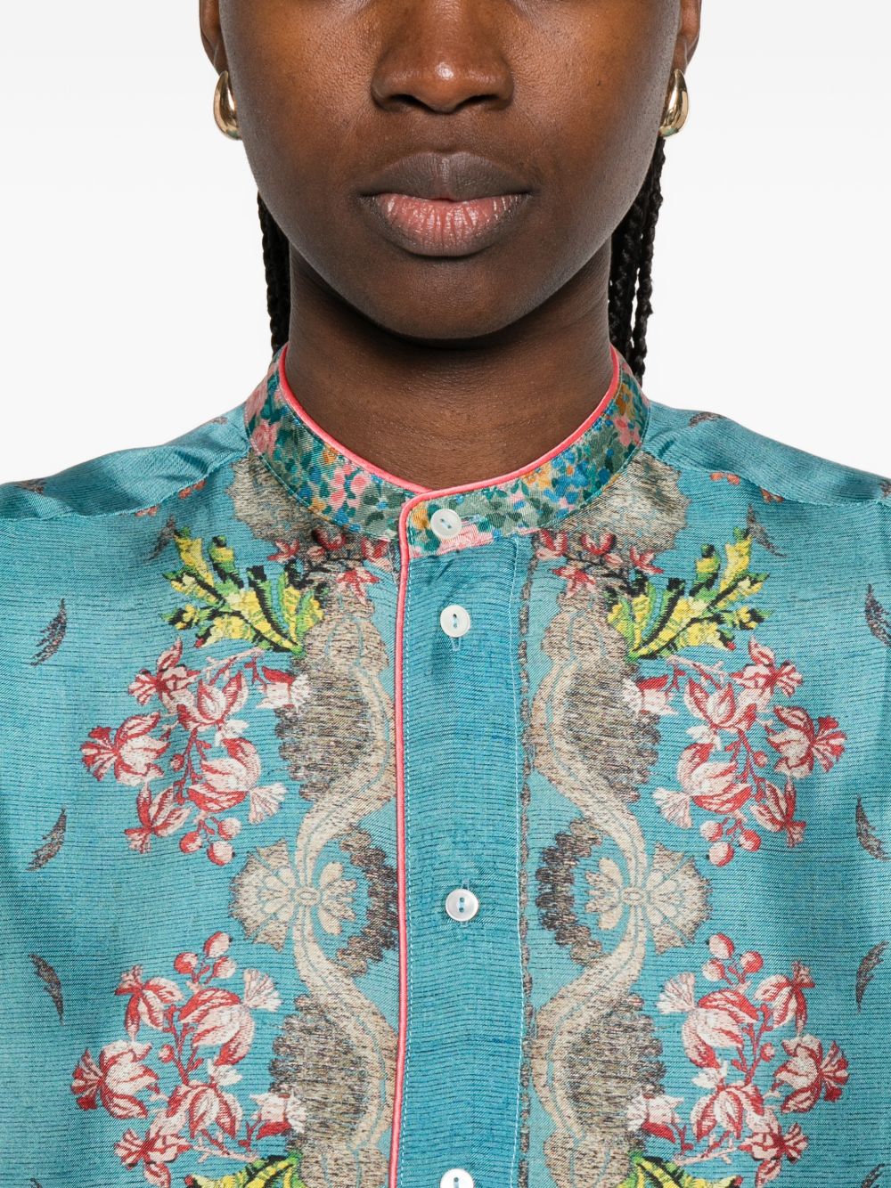 Pierre Louis Mascia Women's Printed Silk Shirt